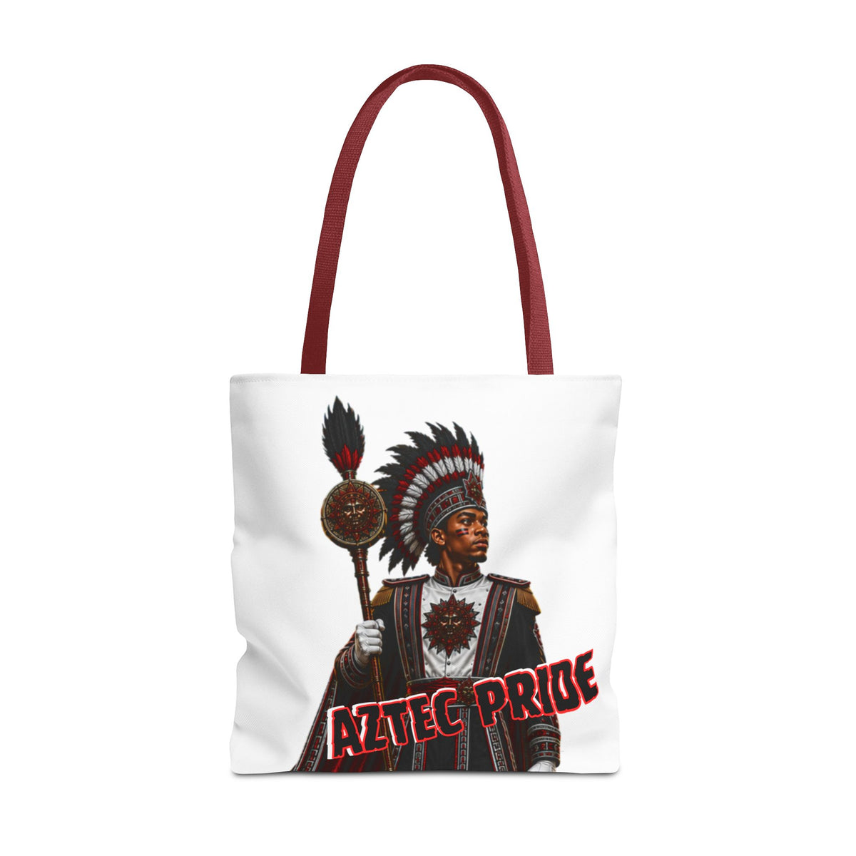 Aztec Band Warrior Tote Bag | Aztec-Inspired AI Art • Made & Shipped in the USA • 🚚 FREE USA Shipping • FREE Personalization
