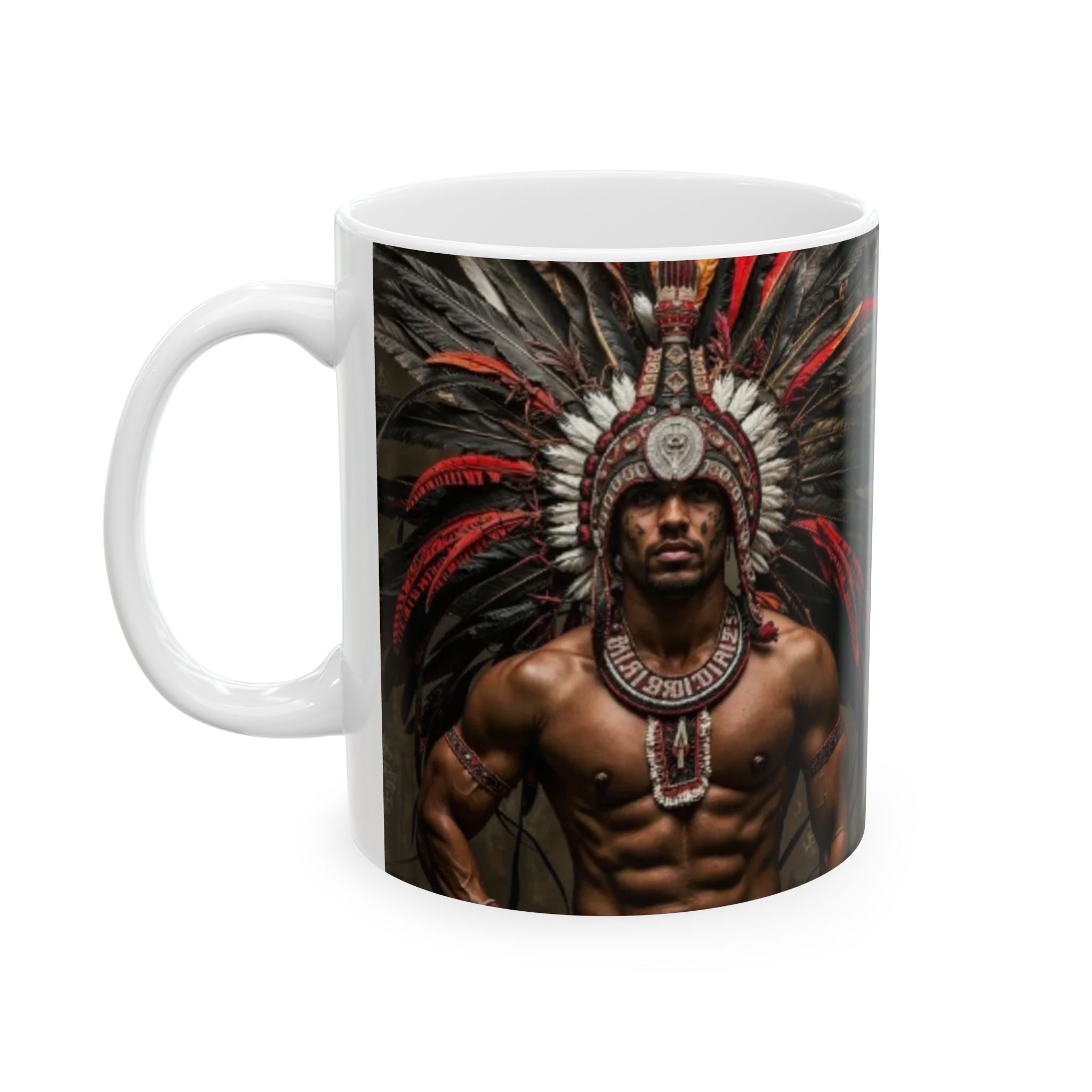 Aztec Warrior Eagle – Ceramic Mug (11oz, 15oz • Dishwasher & Microwave Safe • Made in USA • Personalized Option)