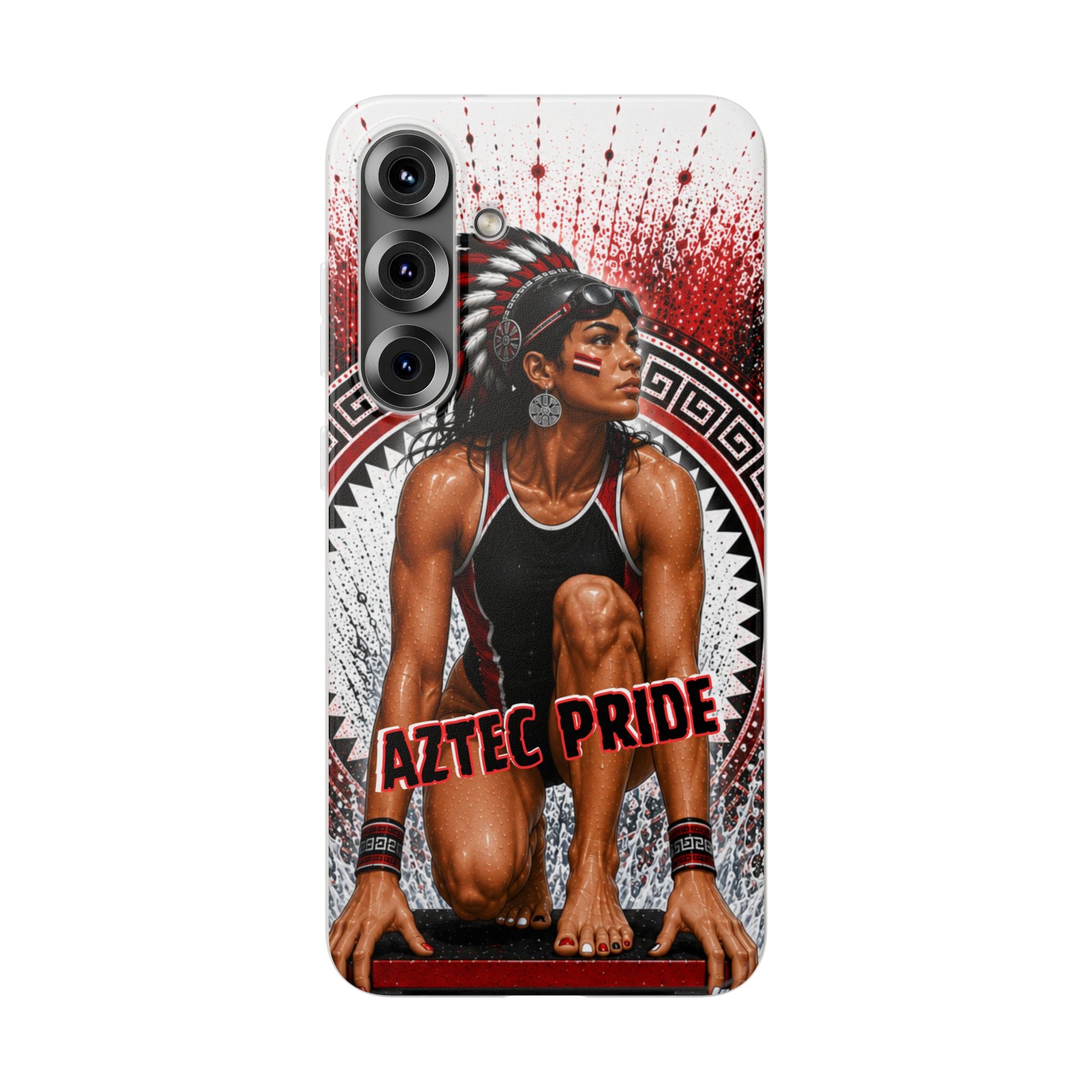 Aztec Swim & Dive Warrior – Flexi Phone Case (iPhone & Samsung • Clear TPU • Made & Shipped in the USA • 🚚 FREE USA Shipping • Personalized Option)