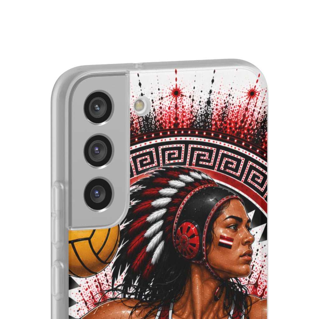 Aztec Water Polo Warrior – Flexi Phone Case (iPhone & Samsung • Clear TPU • Made in USA • Personalized Option)