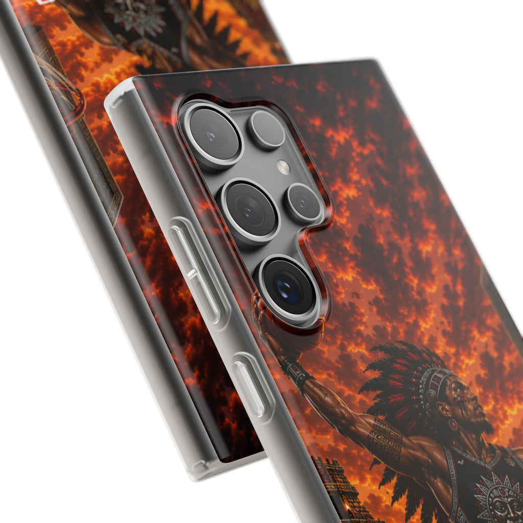 Aztec Basketball Male Warrior – Flexi Phone Case (iPhone & Samsung • Clear TPU • Made & Shipped in the USA • 🚚 FREE USA Shipping • Personalized Option)