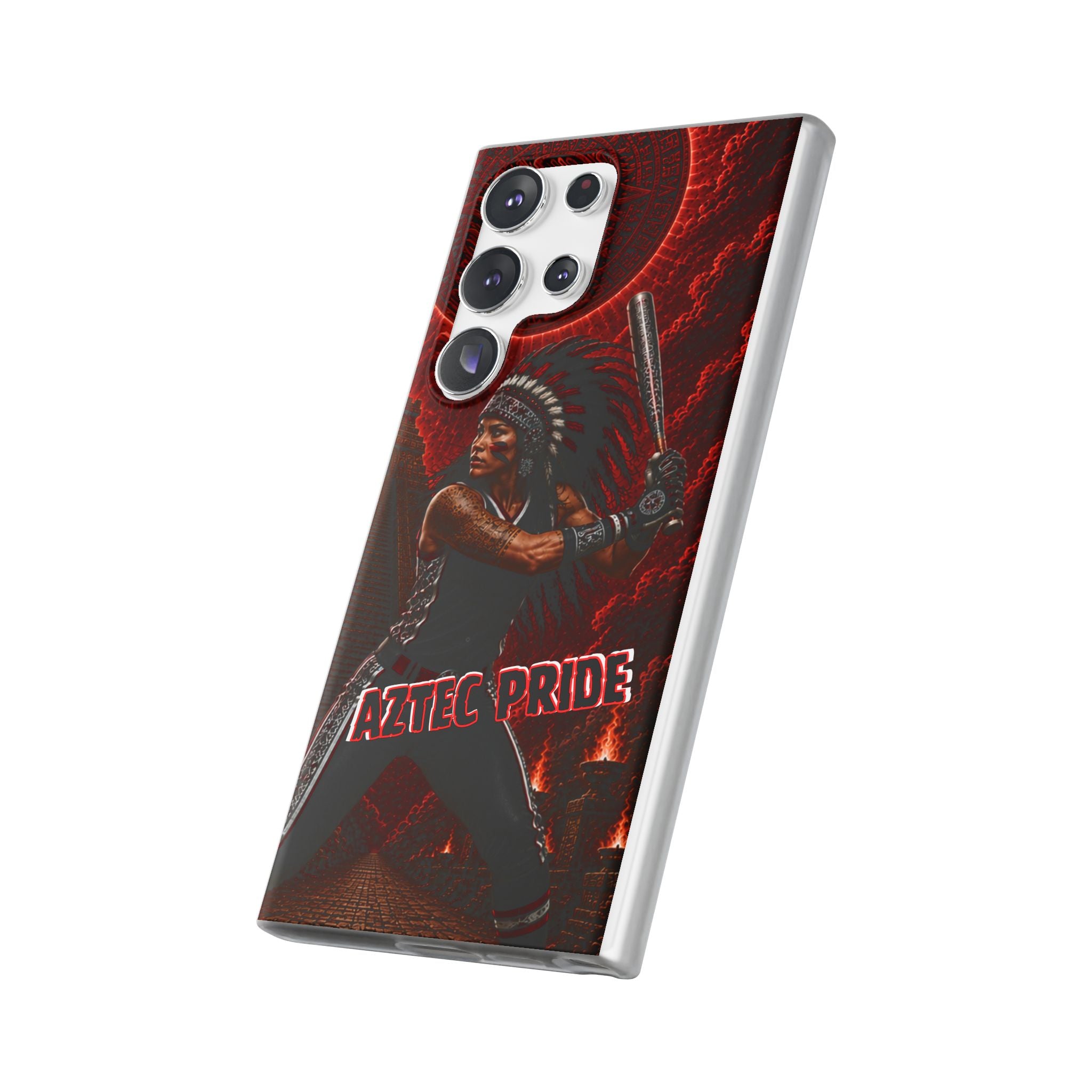Aztec Softball Warrior – Flexi Phone Case (iPhone & Samsung • Clear TPU • Made in USA • Personalized Option)