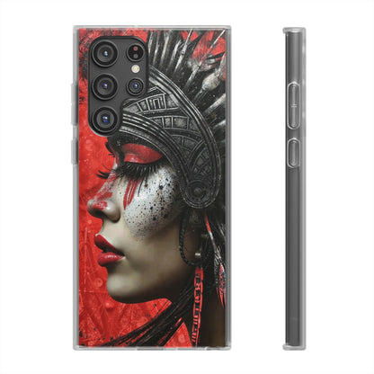 Aztec Fearless Goddess – Flexi Phone Case (iPhone & Samsung • Clear TPU • Made in USA • Personalized Option)