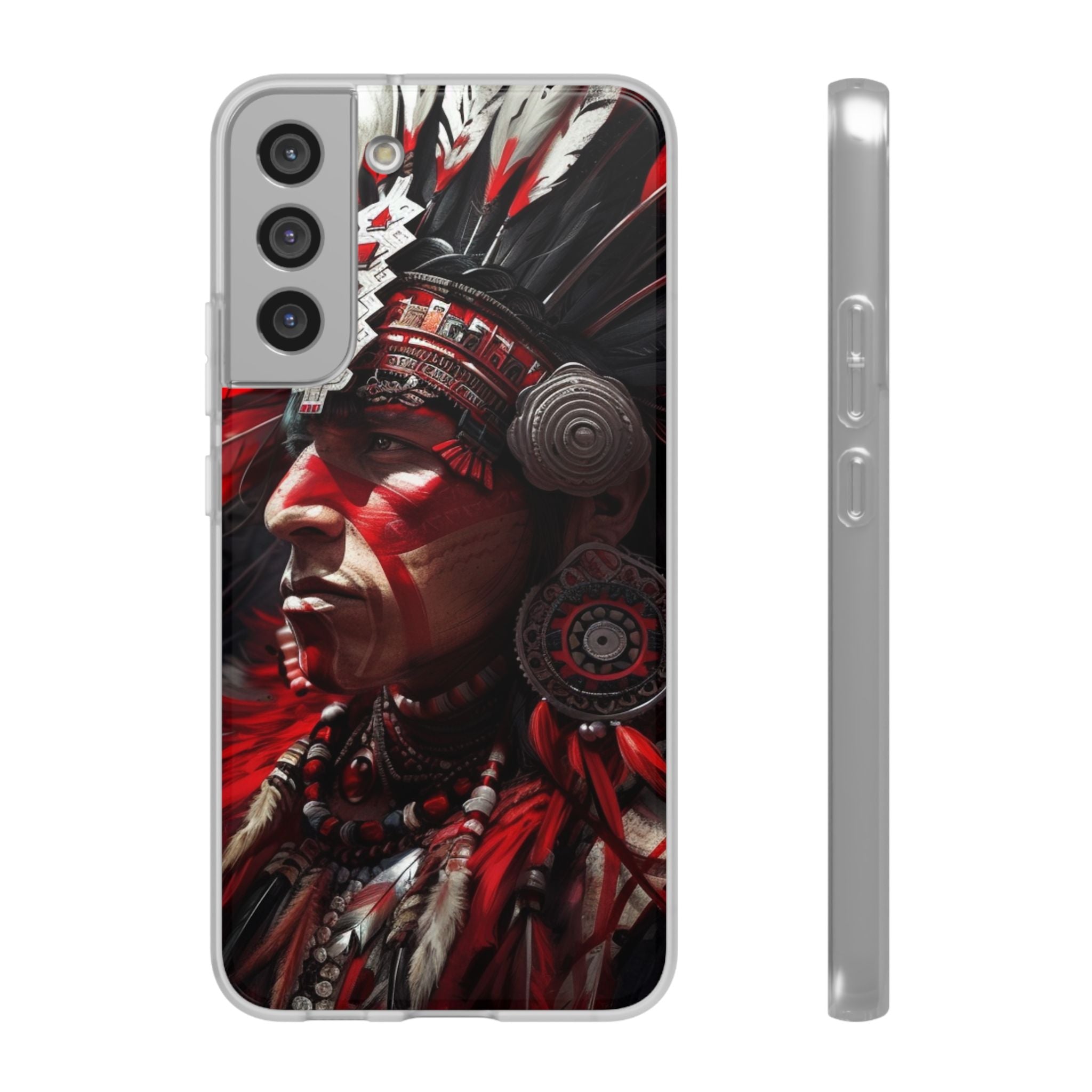 Aztec Loyal Warrior – Flexi Phone Case (iPhone & Samsung • Clear TPU • Made in USA • Personalized Option)