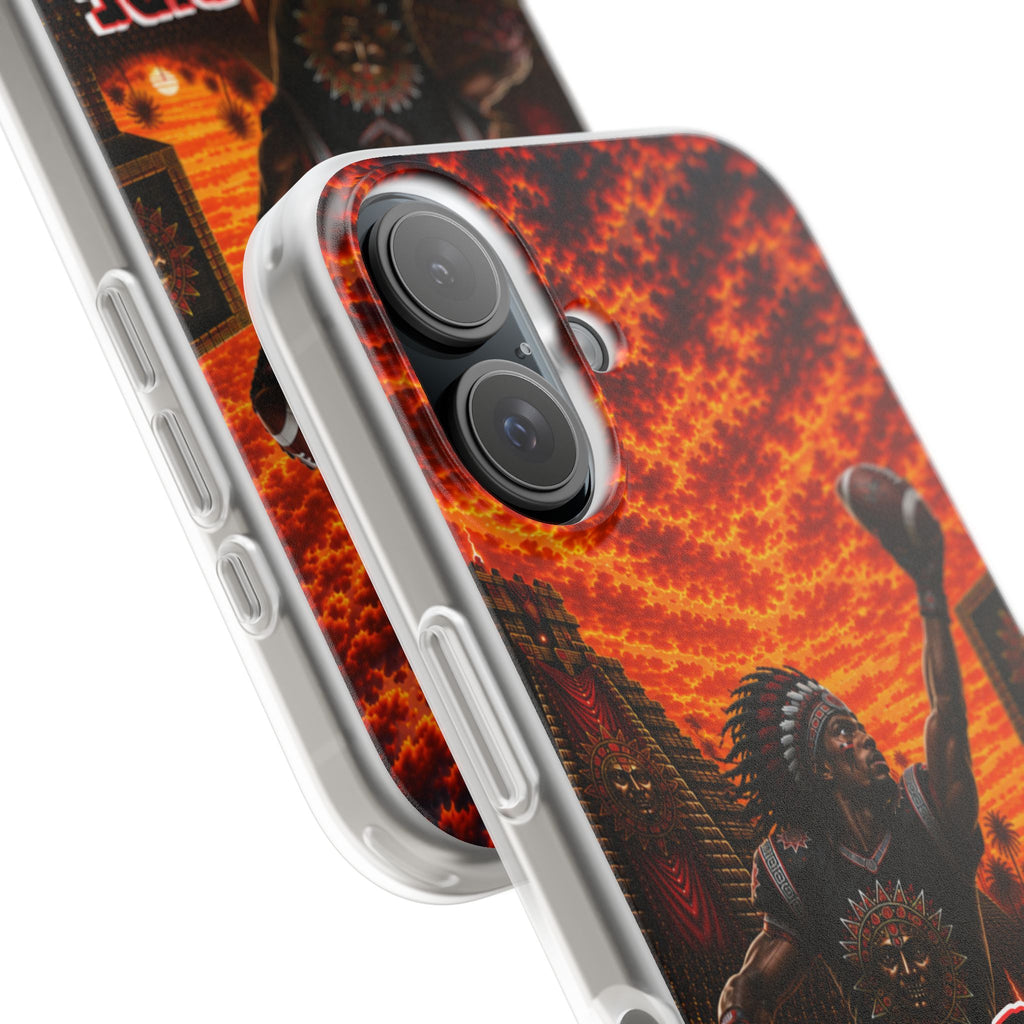 Aztec Football Warrior – Flexi Phone Case (iPhone & Samsung • Clear TPU • Made & Shipped in the USA • 🚚 FREE USA Shipping • Personalized Option)