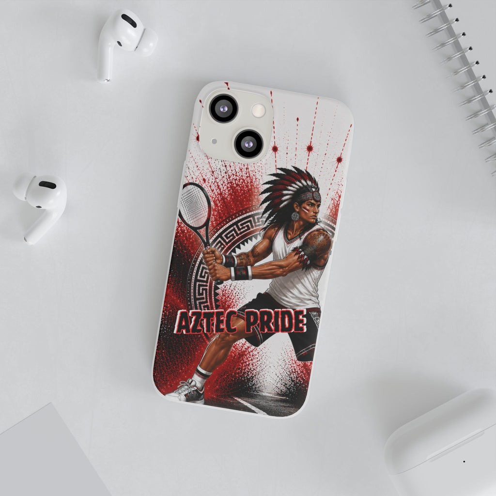 Aztec Tennis Male Warrior – Flexi Phone Case (iPhone & Samsung • Clear TPU • Made & Shipped in the USA • 🚚 FREE USA Shipping • Personalized Option)