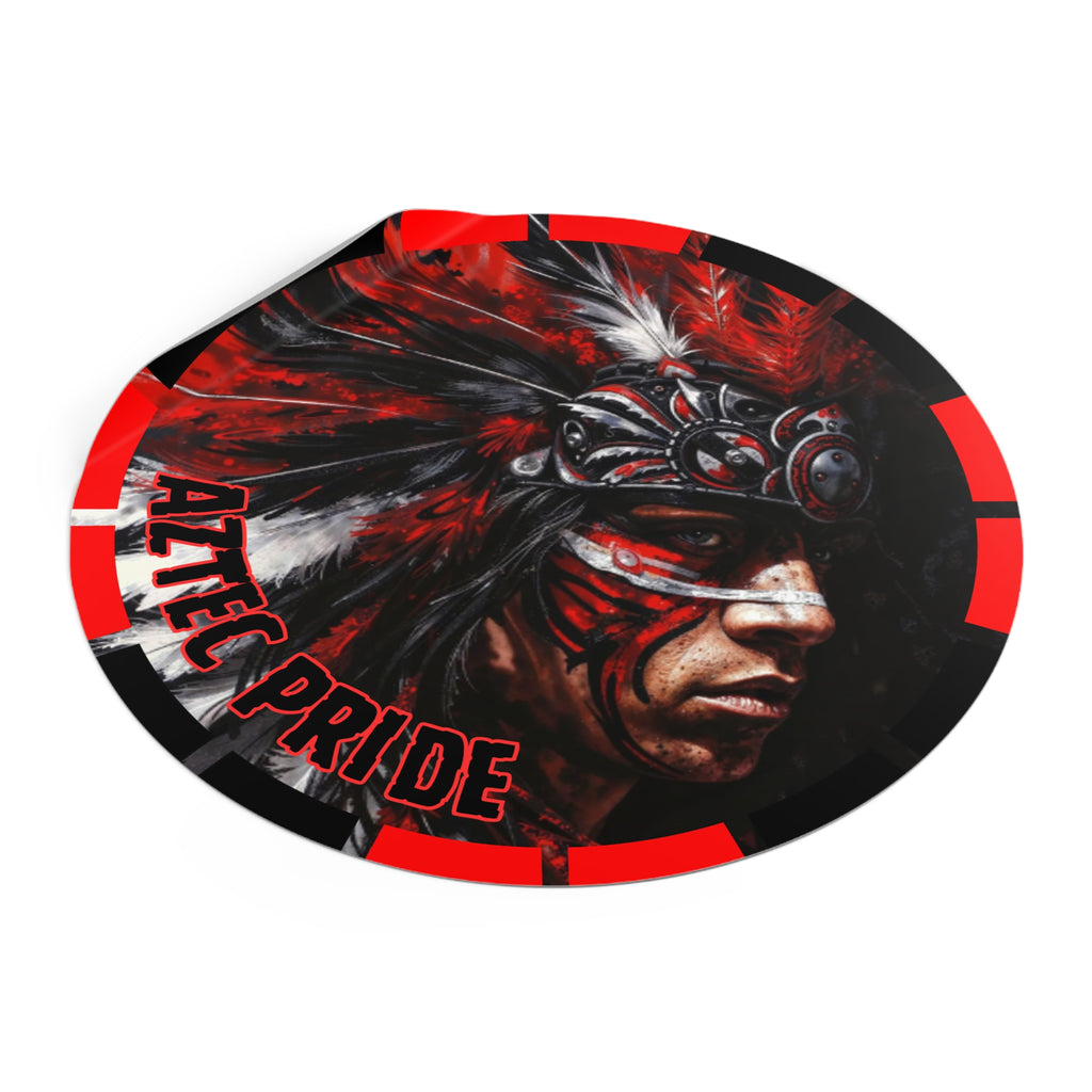 Aztec King of Kings Round Vinyl Sticker – Waterproof Matte Decal (2”–6”)