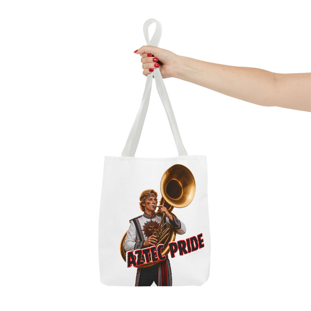 Aztec Band Warrior Tote Bag | Aztec-Inspired AI Art • Made & Shipped in the USA • 🚚 FREE USA Shipping • FREE Personalization