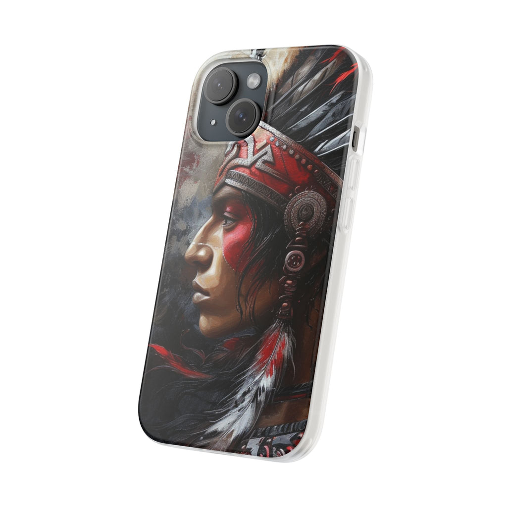 Aztec Silent Warrior – Flexi Phone Case (iPhone & Samsung • Clear TPU • Made in USA • Personalized Option)