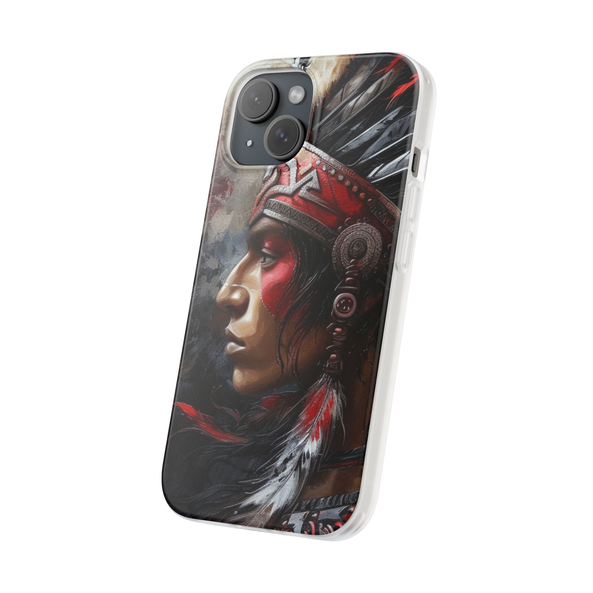 Aztec Silent Warrior – Flexi Phone Case (iPhone & Samsung • Clear TPU • Made in USA • Personalized Option)