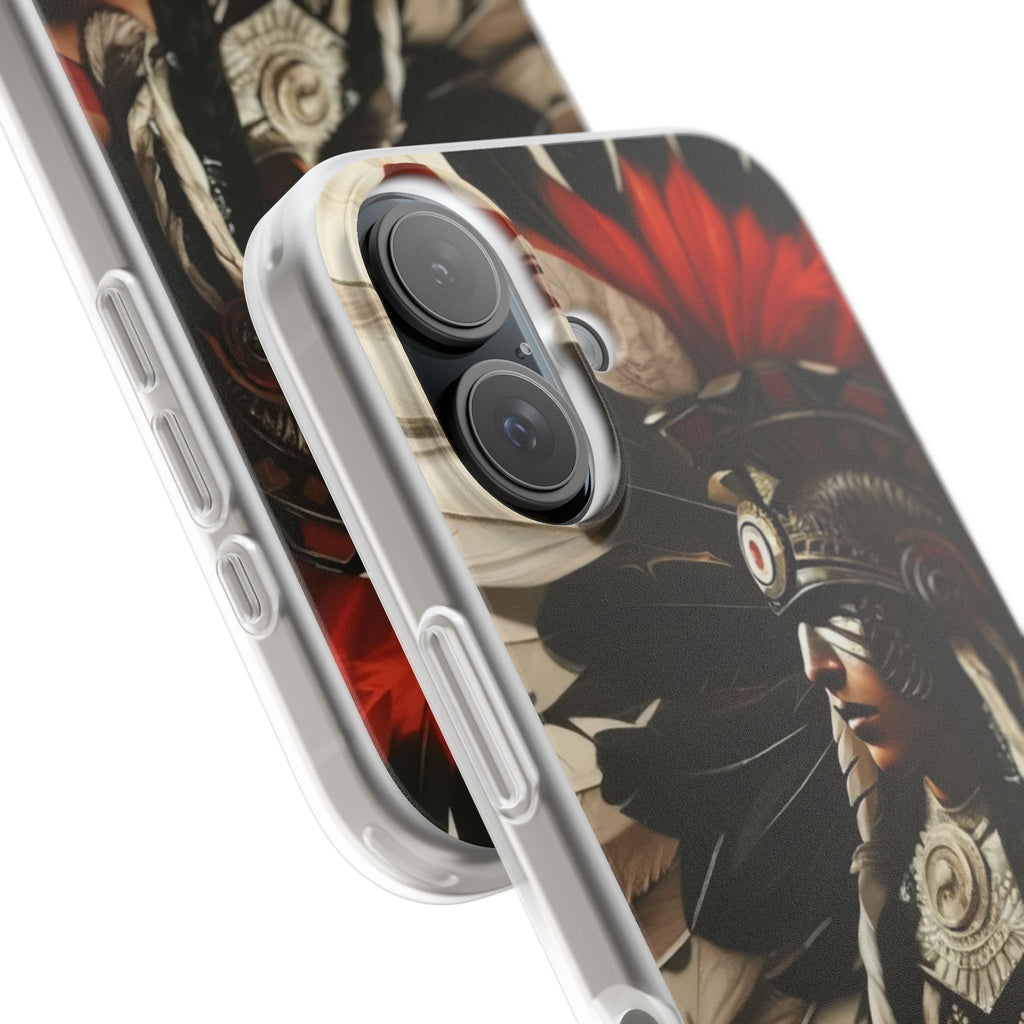 Aztec Fierce Warrior – Flexi Phone Case (iPhone & Samsung • Clear TPU • Made in USA • Personalized Option)