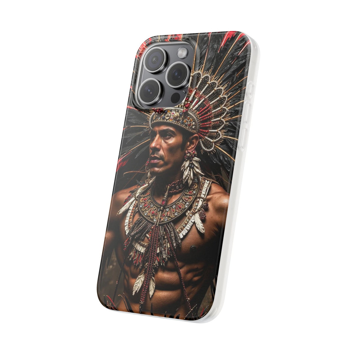 Aztec Sun Guardian – Flexi Phone Case (iPhone & Samsung • Clear TPU • Made in USA • Personalized Option)