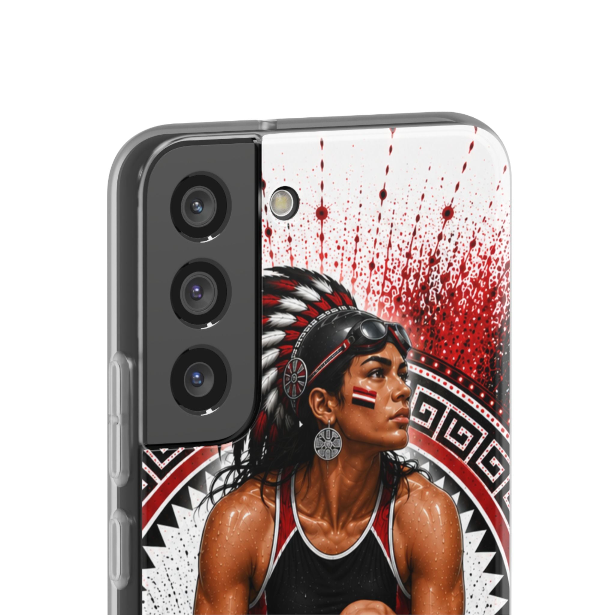 Aztec Swim & Dive Warrior – Flexi Phone Case (iPhone & Samsung • Clear TPU • Made & Shipped in the USA • 🚚 FREE USA Shipping • Personalized Option)