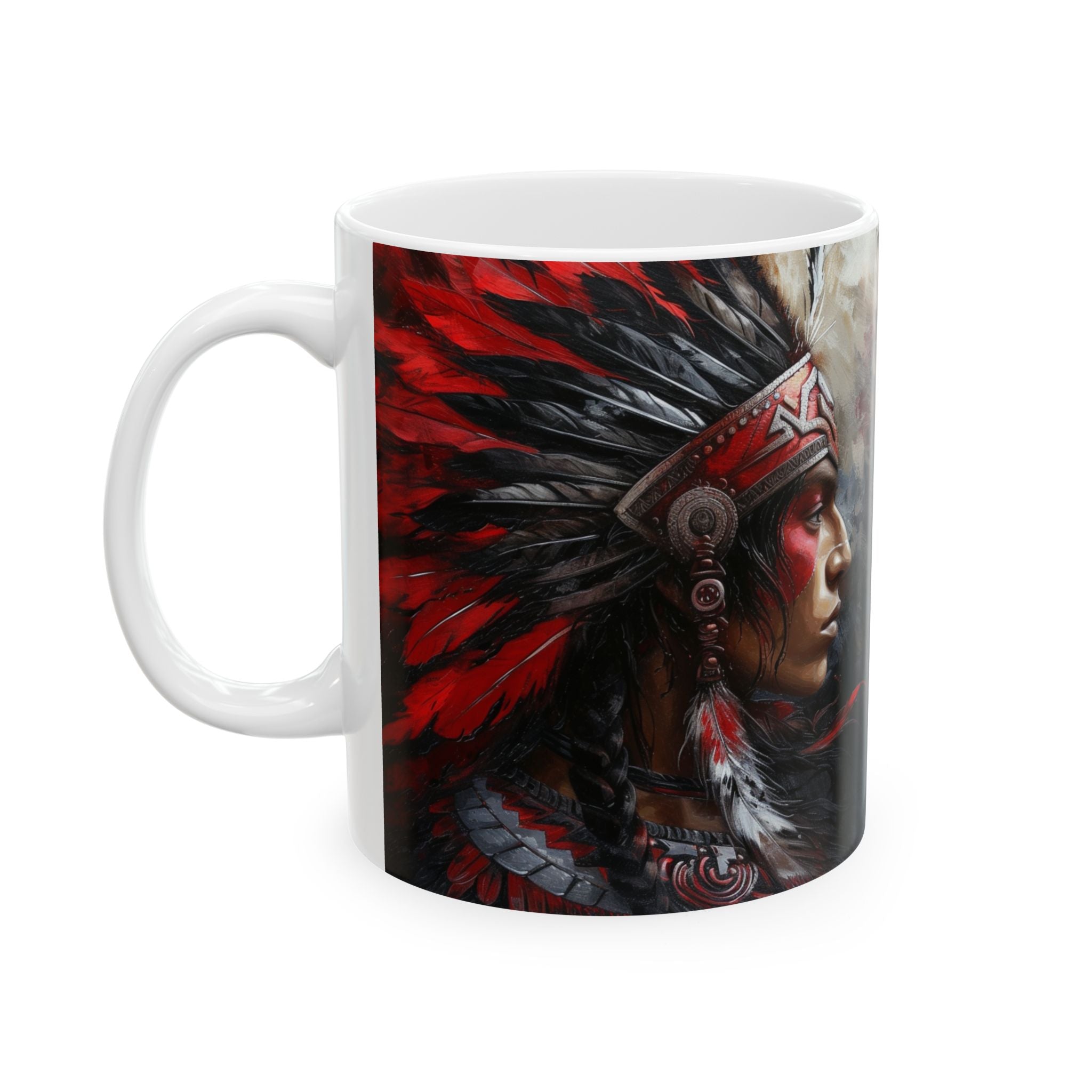 Aztec Silent Warrior – Ceramic Mug (11oz, 15oz • Dishwasher & Microwave Safe • Made in USA • Personalized Option)