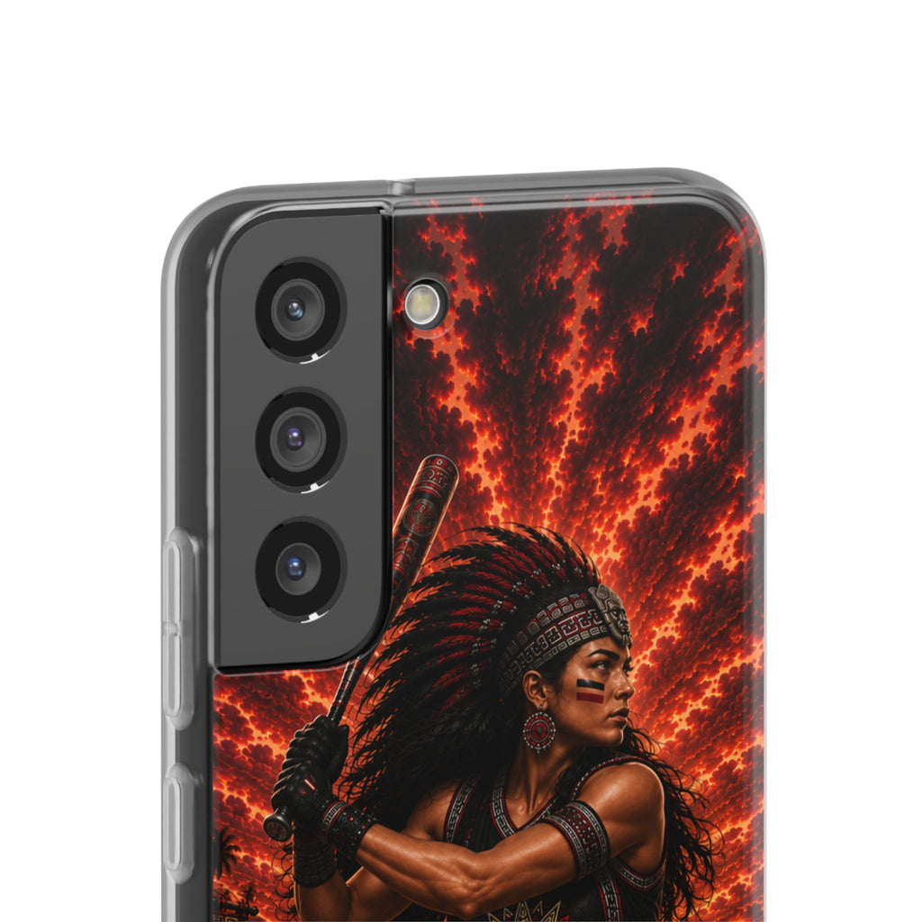 Aztec Softball Warrior – Flexi Phone Case (iPhone & Samsung • Clear TPU • Made & Shipped in the USA • 🚚 FREE USA Shipping • Personalized Option)