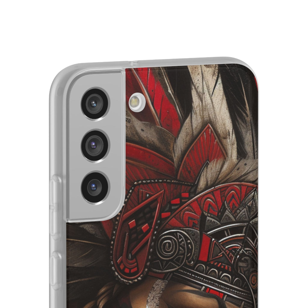 Aztec Sun Goddess – Flexi Phone Case (iPhone & Samsung • Clear TPU • Made in USA • Personalized Option)