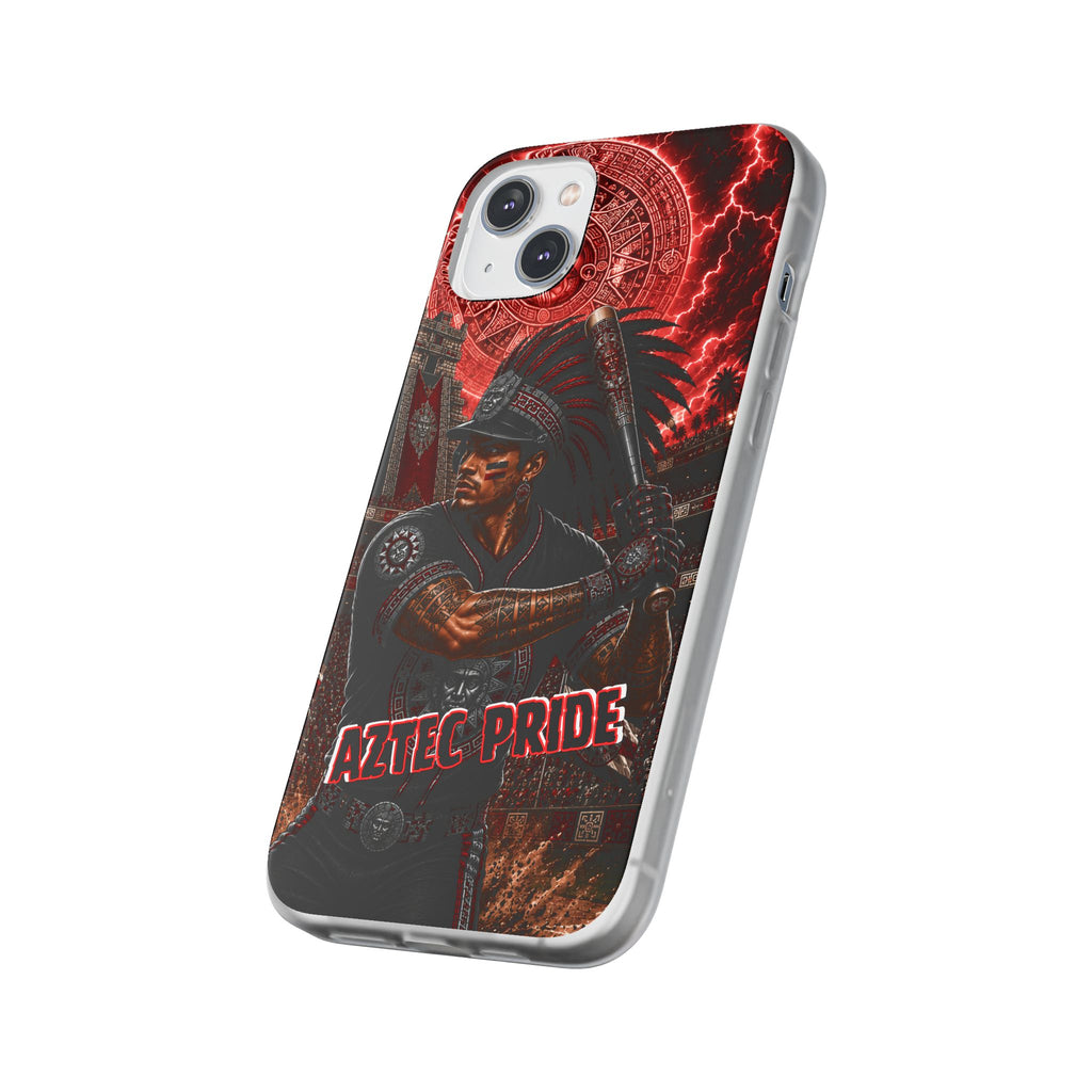 Aztec Baseball Warrior – Flexi Phone Case (iPhone & Samsung • Clear TPU • Made & Shipped in the USA • 🚚 FREE USA Shipping • Personalized Option)