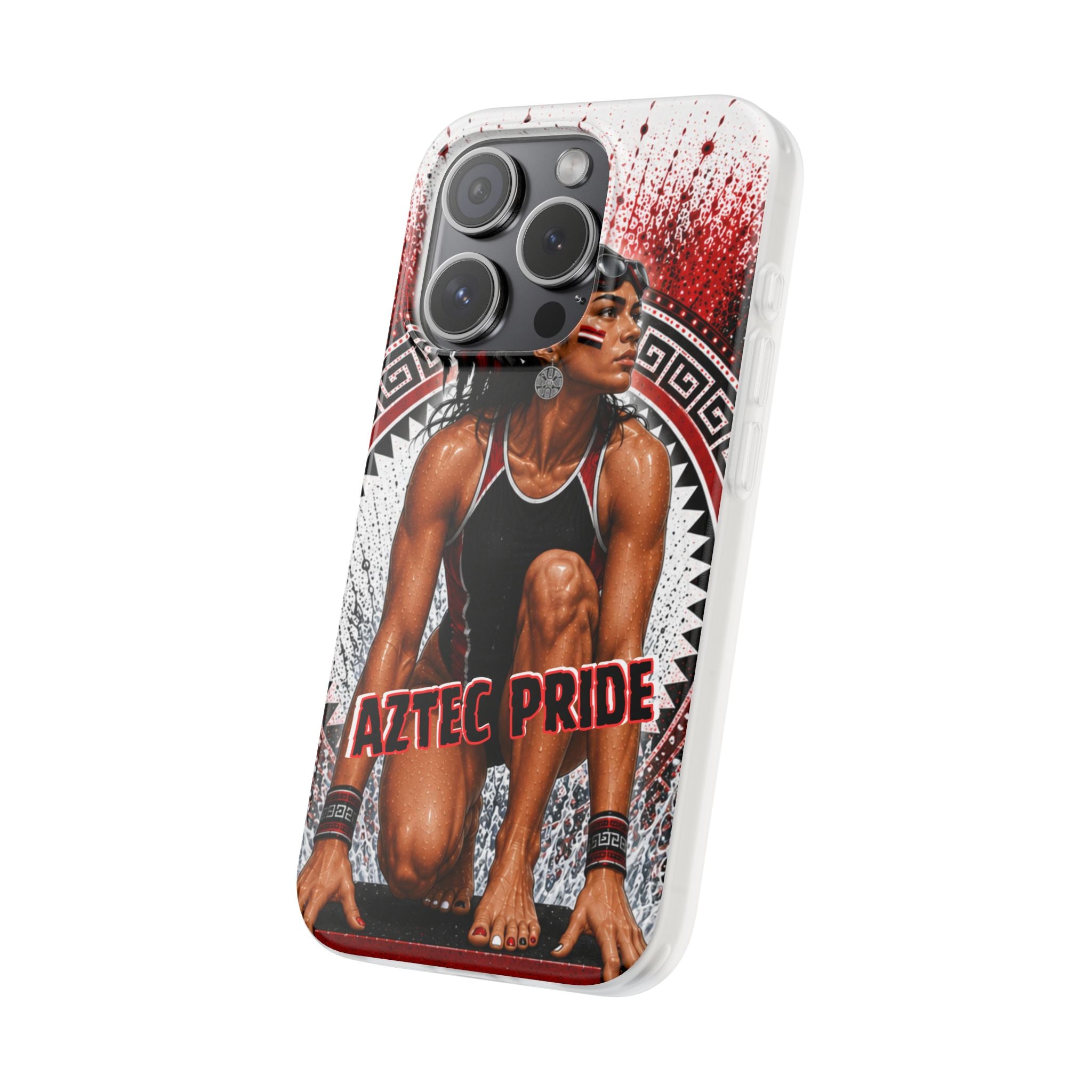 Aztec Swim & Dive Warrior – Flexi Phone Case (iPhone & Samsung • Clear TPU • Made & Shipped in the USA • 🚚 FREE USA Shipping • Personalized Option)