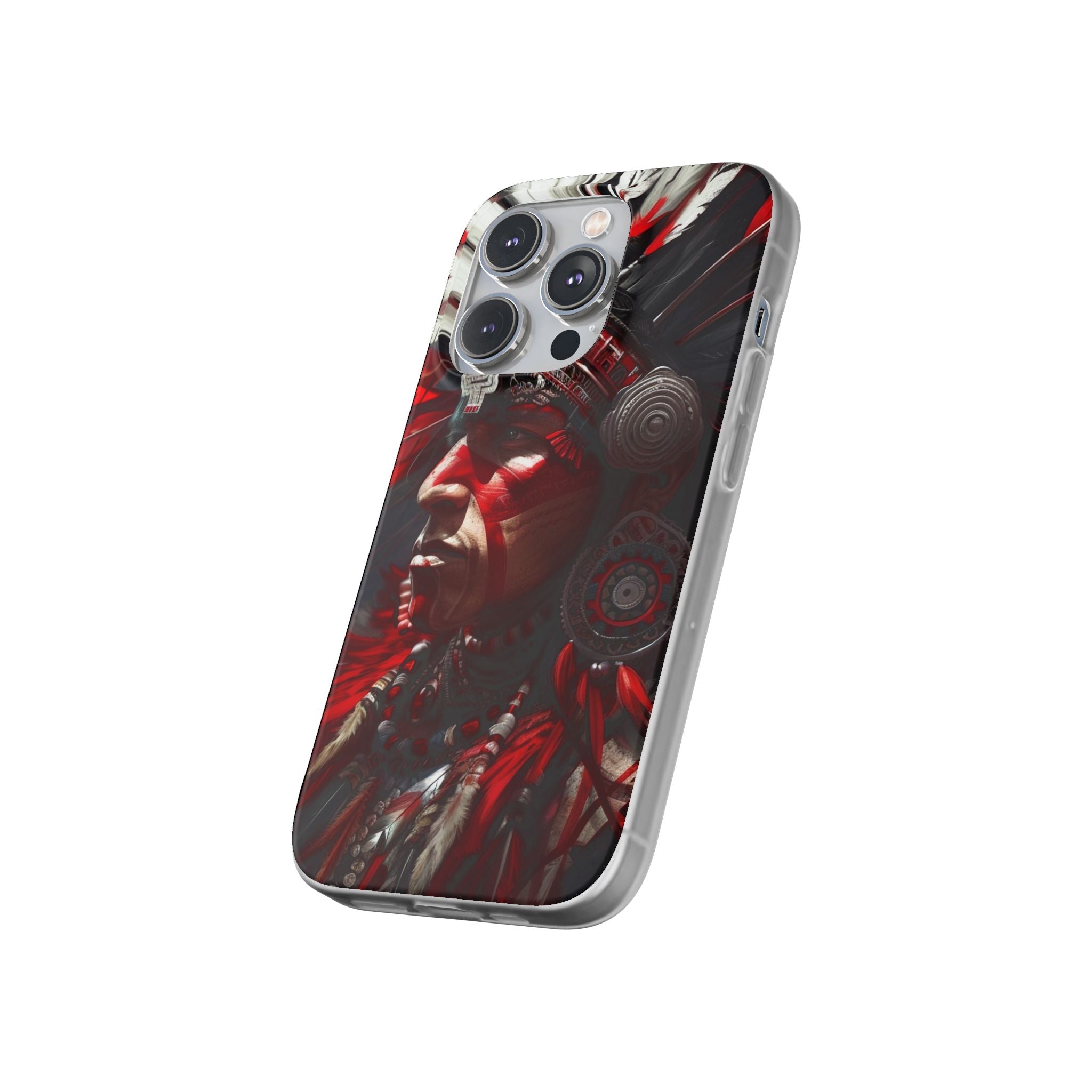 Aztec Loyal Warrior – Flexi Phone Case (iPhone & Samsung • Clear TPU • Made in USA • Personalized Option)