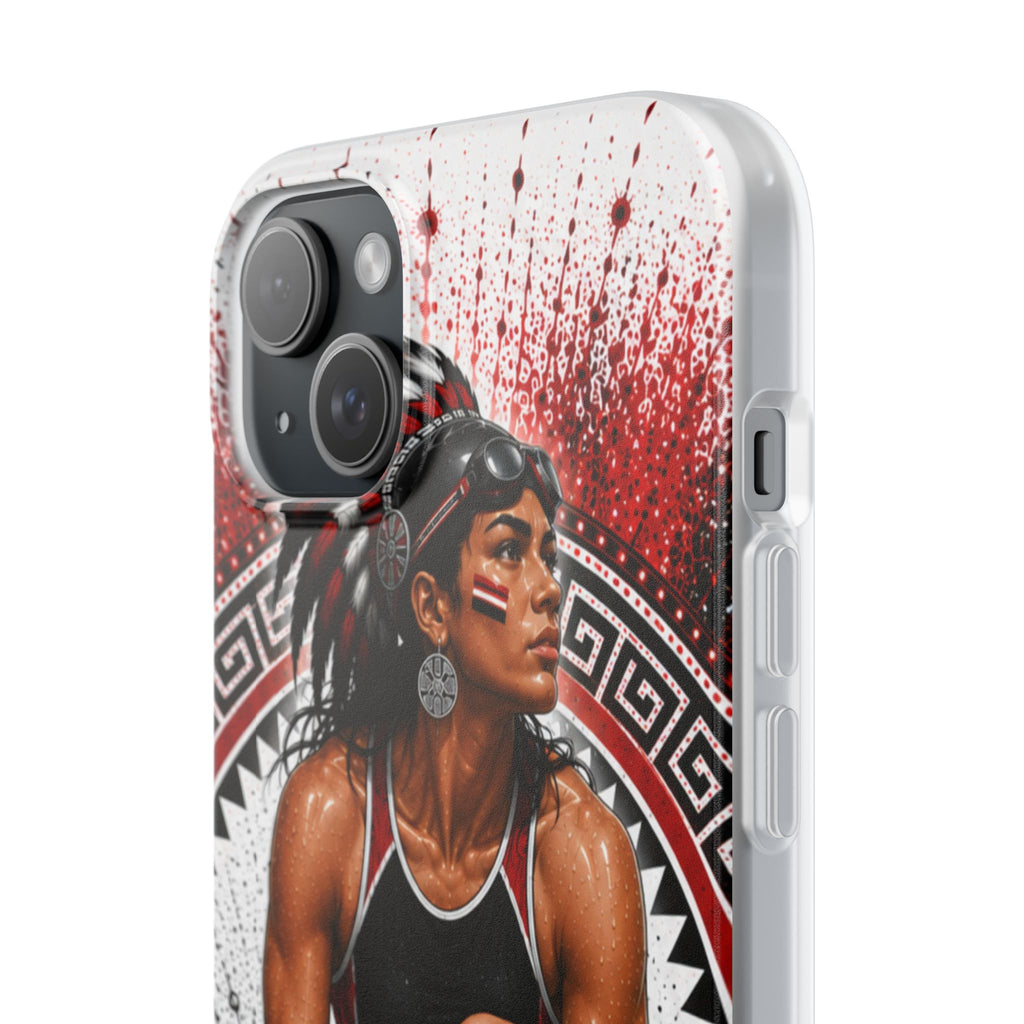 Aztec Swim & Dive Warrior – Flexi Phone Case (iPhone & Samsung • Clear TPU • Made & Shipped in the USA • 🚚 FREE USA Shipping • Personalized Option)