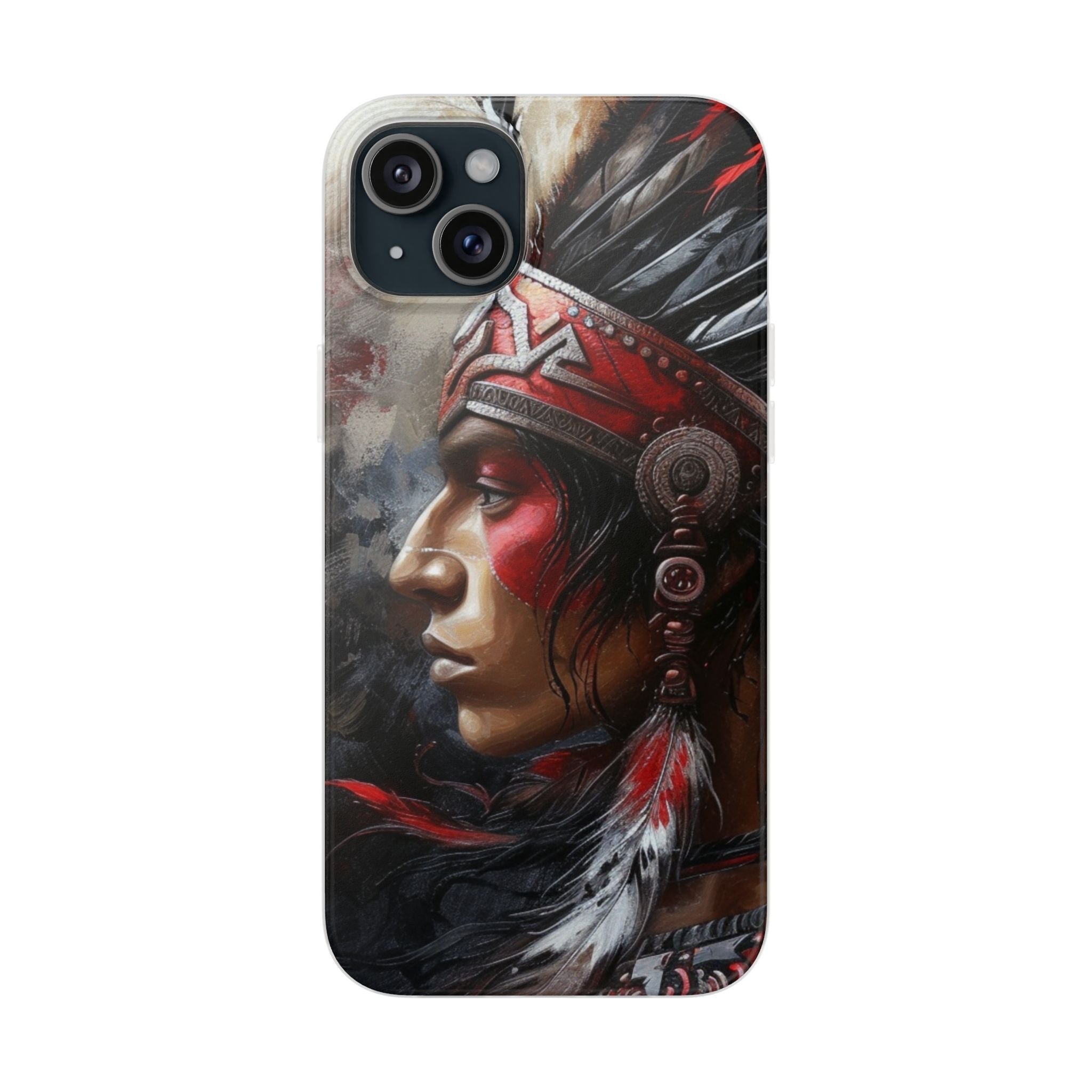 Aztec Silent Warrior – Flexi Phone Case (iPhone & Samsung • Clear TPU • Made in USA • Personalized Option)