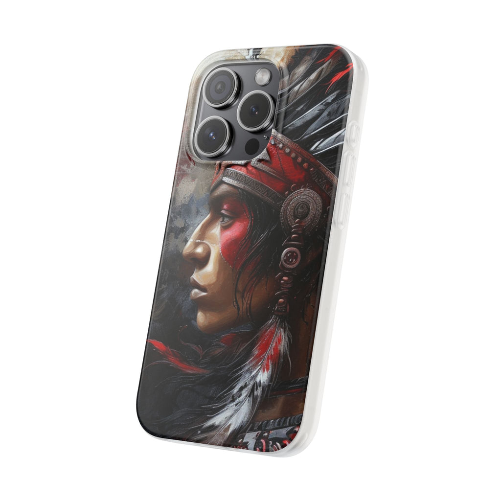 Aztec Silent Warrior – Flexi Phone Case (iPhone & Samsung • Clear TPU • Made in USA • Personalized Option)