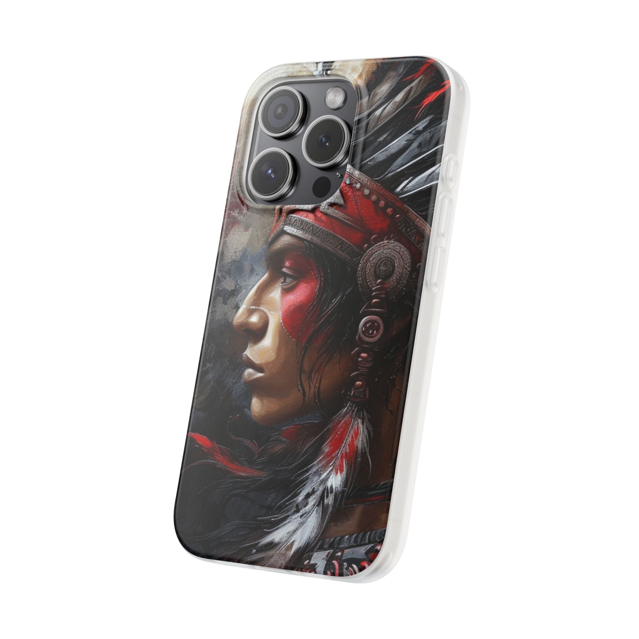Aztec Silent Warrior – Flexi Phone Case (iPhone & Samsung • Clear TPU • Made in USA • Personalized Option)