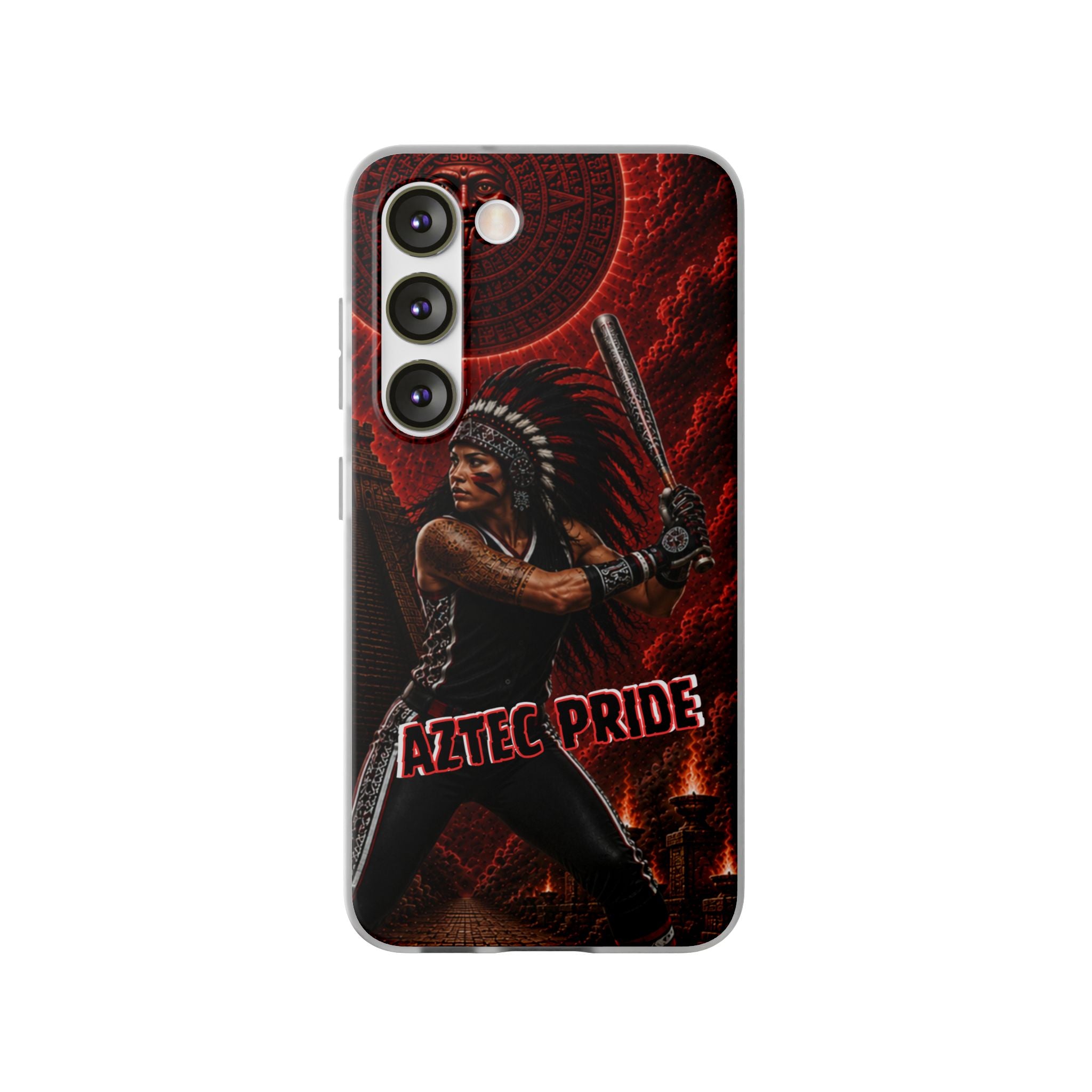 Aztec Softball Warrior – Flexi Phone Case (iPhone & Samsung • Clear TPU • Made in USA • Personalized Option)