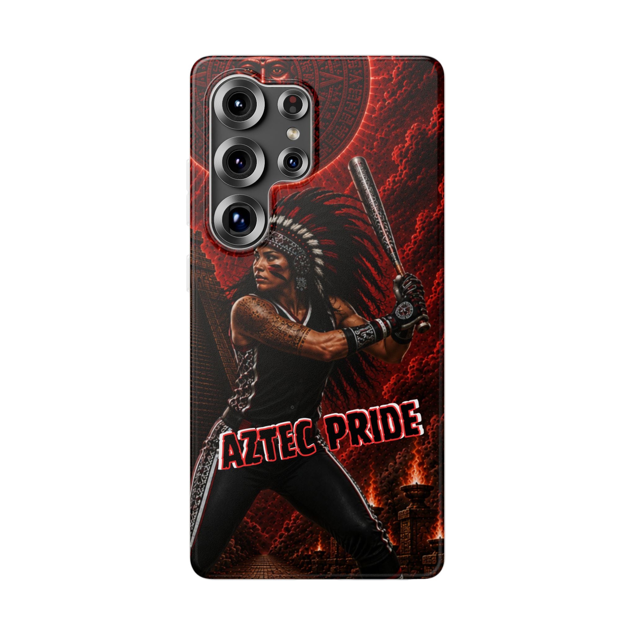 Aztec Softball Warrior – Flexi Phone Case (iPhone & Samsung • Clear TPU • Made in USA • Personalized Option)