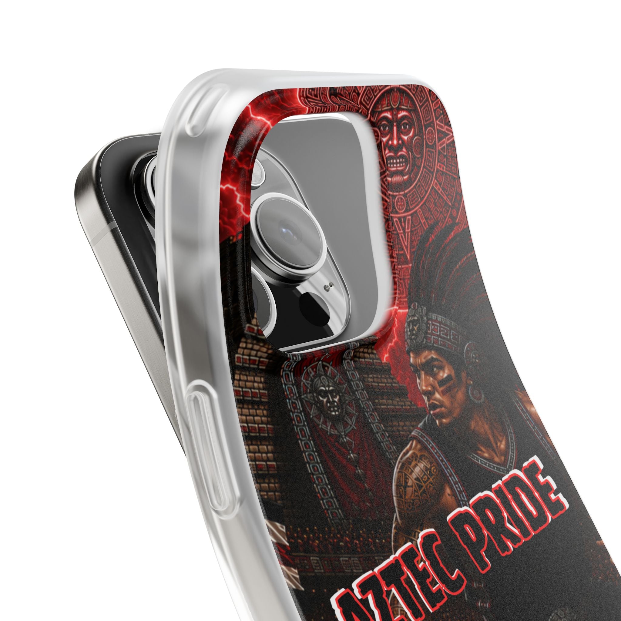 Aztec Basketall Warrior – Flexi Phone Case (iPhone & Samsung • Clear TPU • Made & Shipped in the USA • 🚚 FREE USA Shipping • Personalized Option)