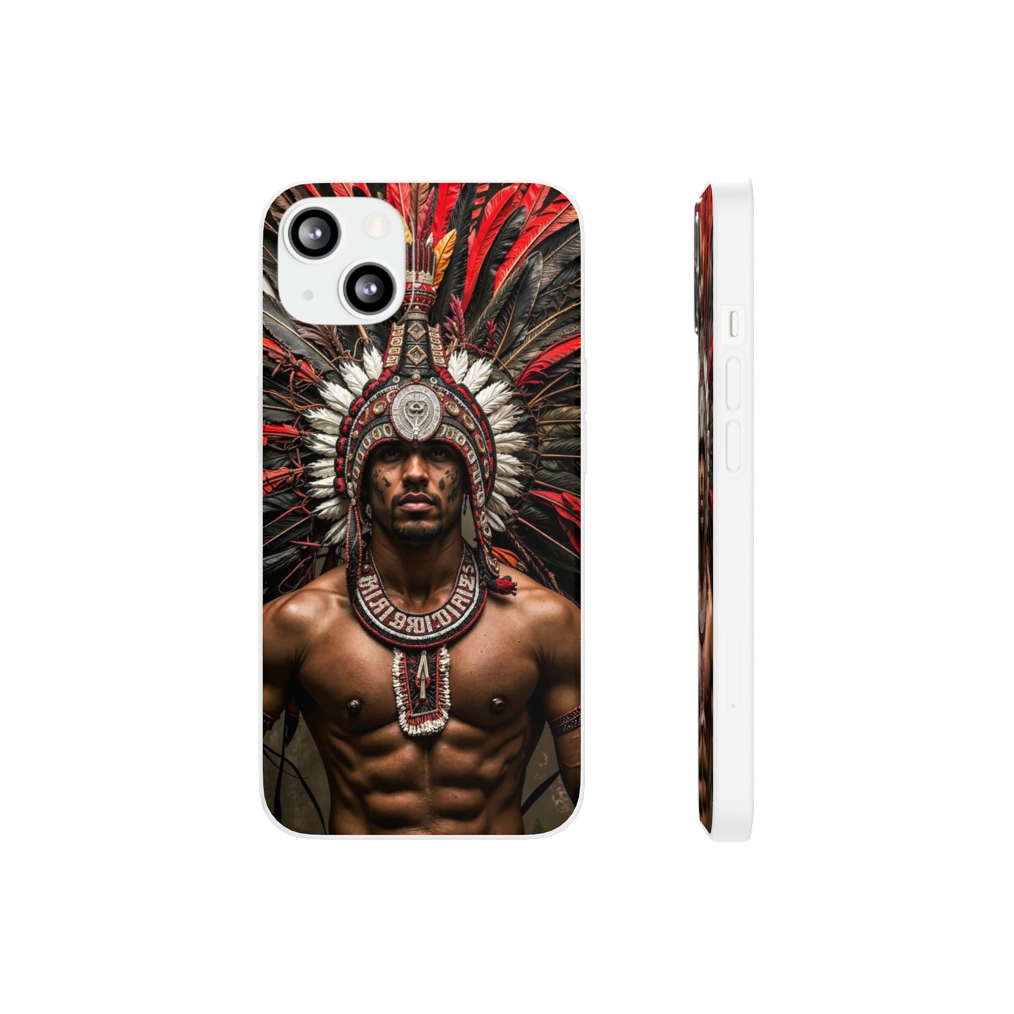 Aztec Warrior Eagle – Flexi Phone Case (iPhone & Samsung • Clear TPU • Made in USA • Personalized Option)