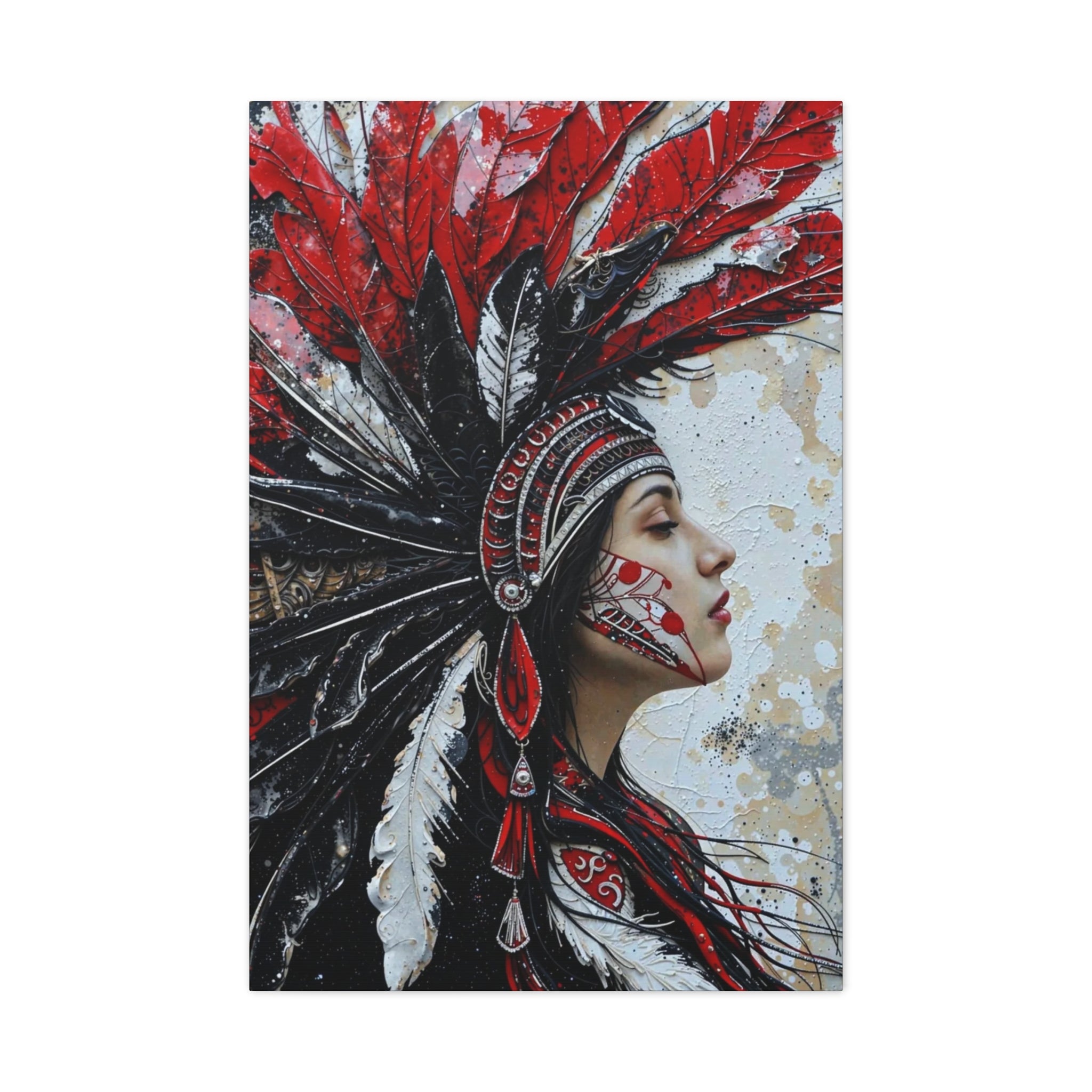 Aztec Silent Goddess – Bold Aztec Wall Art Canvas