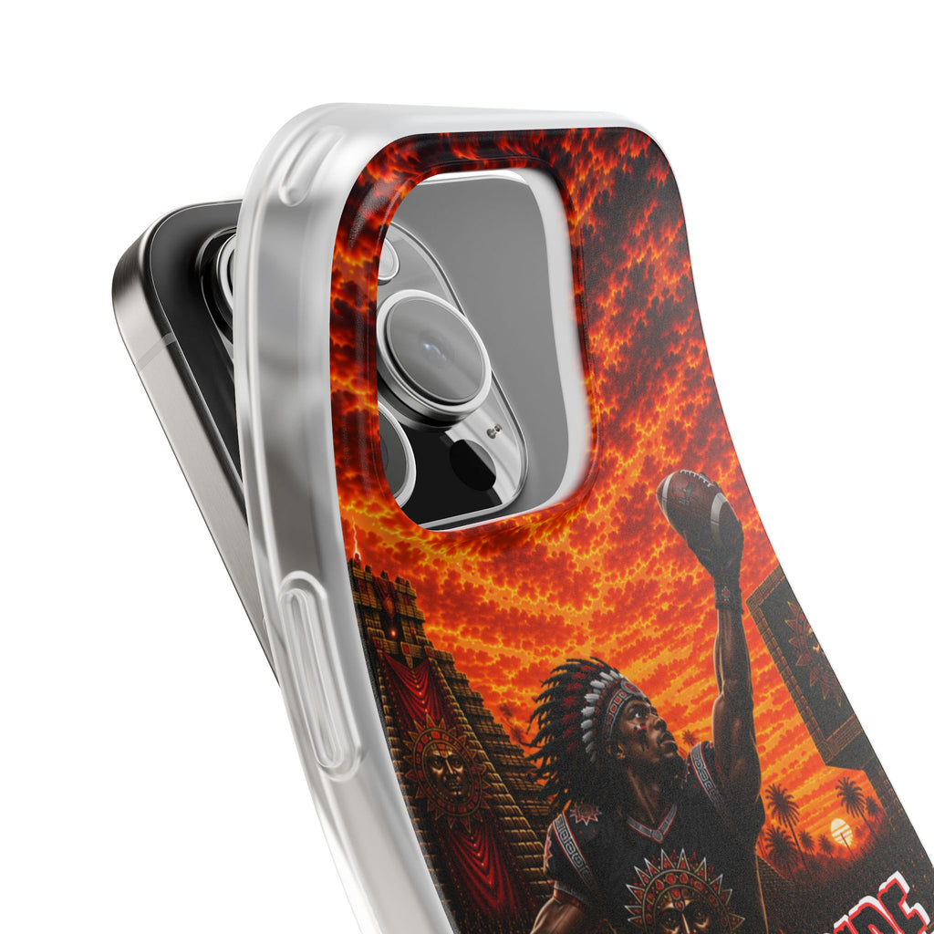 Aztec Football Warrior – Flexi Phone Case (iPhone & Samsung • Clear TPU • Made & Shipped in the USA • 🚚 FREE USA Shipping • Personalized Option)