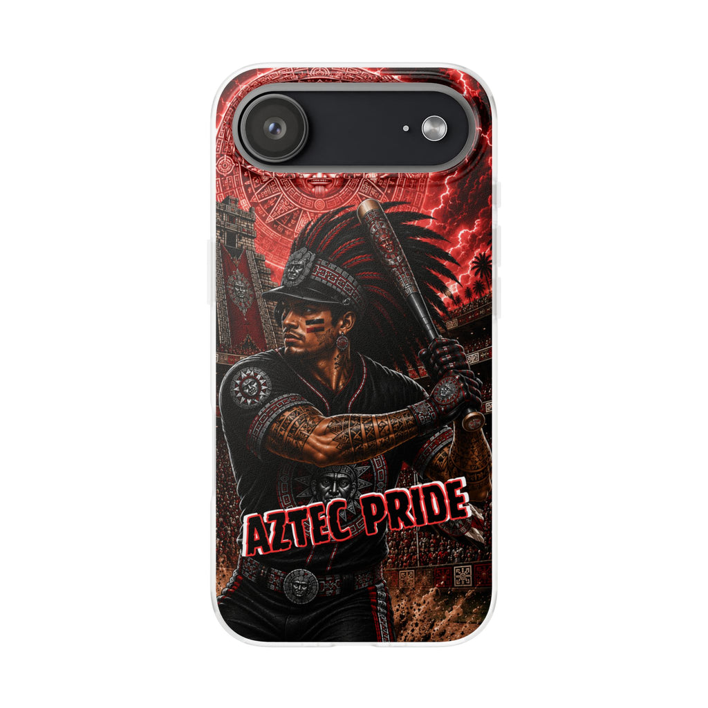 Aztec Baseball Warrior – Flexi Phone Case (iPhone & Samsung • Clear TPU • Made & Shipped in the USA • 🚚 FREE USA Shipping • Personalized Option)
