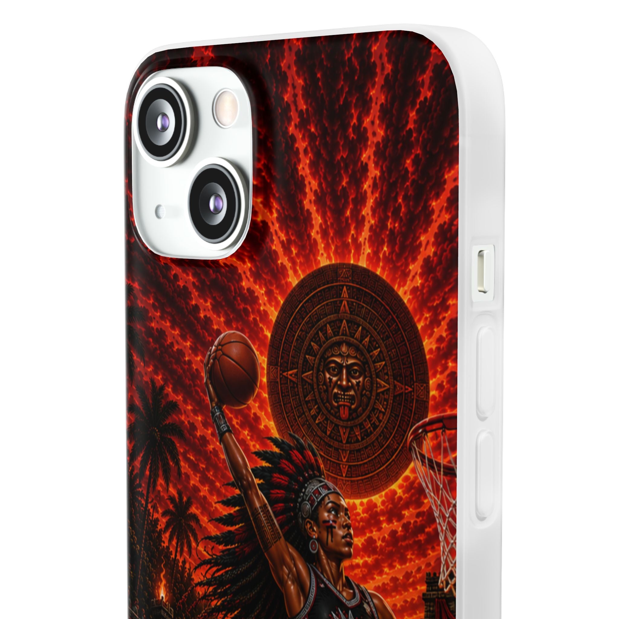 Aztec Basketball Female Warrior – Flexi Phone Case (iPhone & Samsung • Clear TPU • Made & Shipped in the USA • 🚚 FREE USA Shipping • Personalized Option)