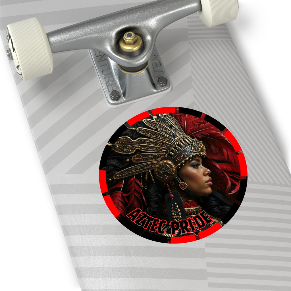 Aztec Lioness Queen Round Vinyl Sticker – Waterproof Matte Decal (2”–6”)