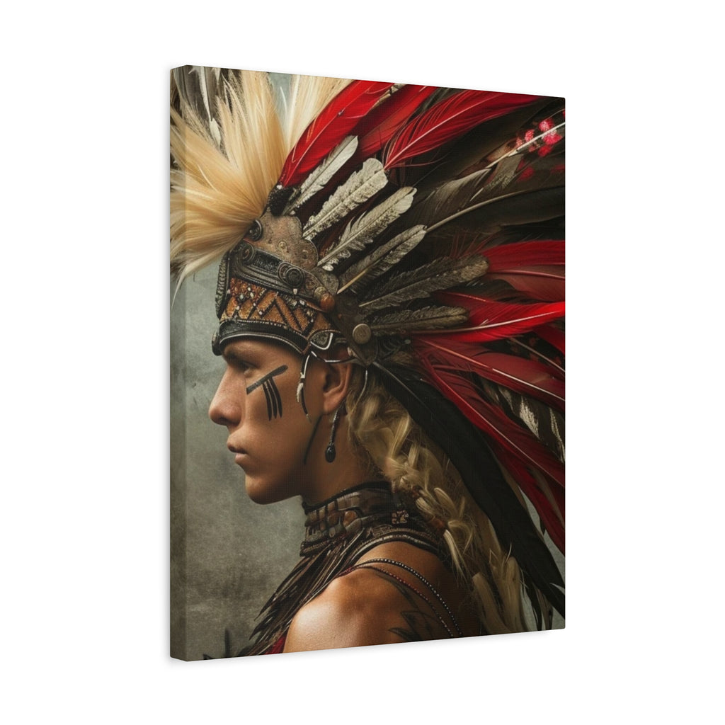 Aztec Storm Warrior – Bold Aztec Wall Art Canvas