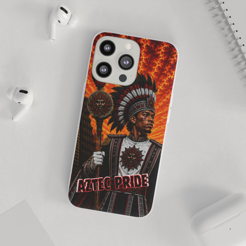 Aztec Drum Major Warrior – Flexi Phone Case (iPhone & Samsung • Clear TPU • Made & Shipped in the USA • 🚚 FREE USA Shipping • Personalized Option)