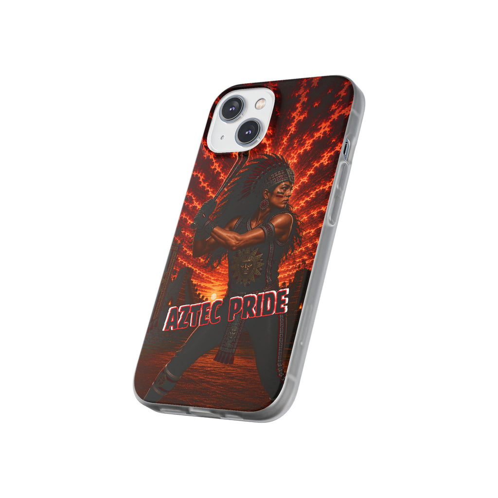 Aztec Softball Warrior – Flexi Phone Case (iPhone & Samsung • Clear TPU • Made & Shipped in the USA • 🚚 FREE USA Shipping • Personalized Option)