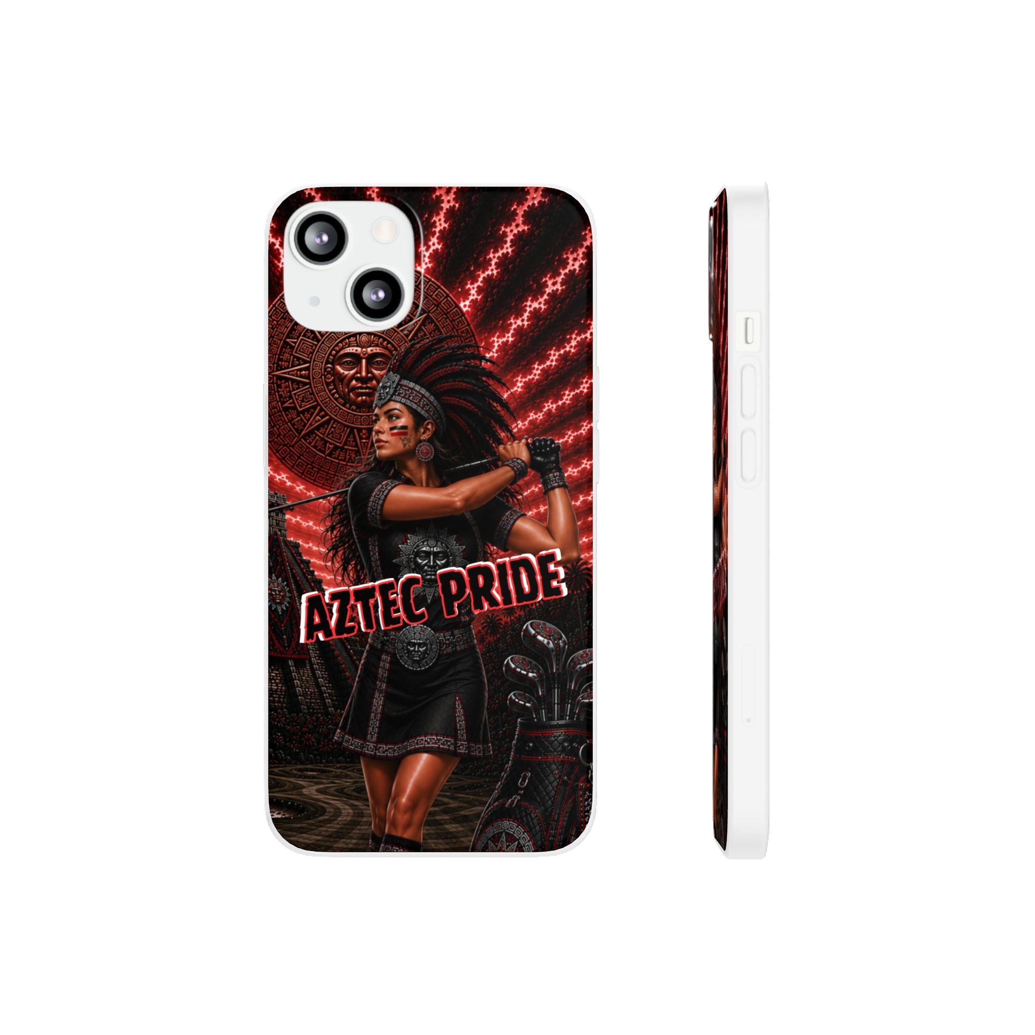 Aztec Golf Female Warrior – Flexi Phone Case (iPhone & Samsung • Clear TPU • Made & Shipped in the USA • 🚚 FREE USA Shipping • Personalized Option)