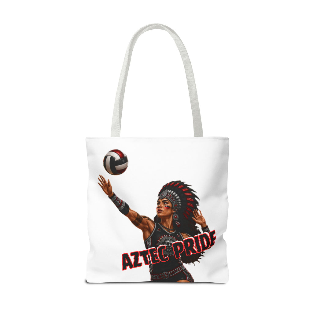 Aztec Volleyball Warrior Tote Bag | Aztec-Inspired AI Art • Made & Shipped in the USA • 🚚 FREE USA Shipping • FREE Personalization
