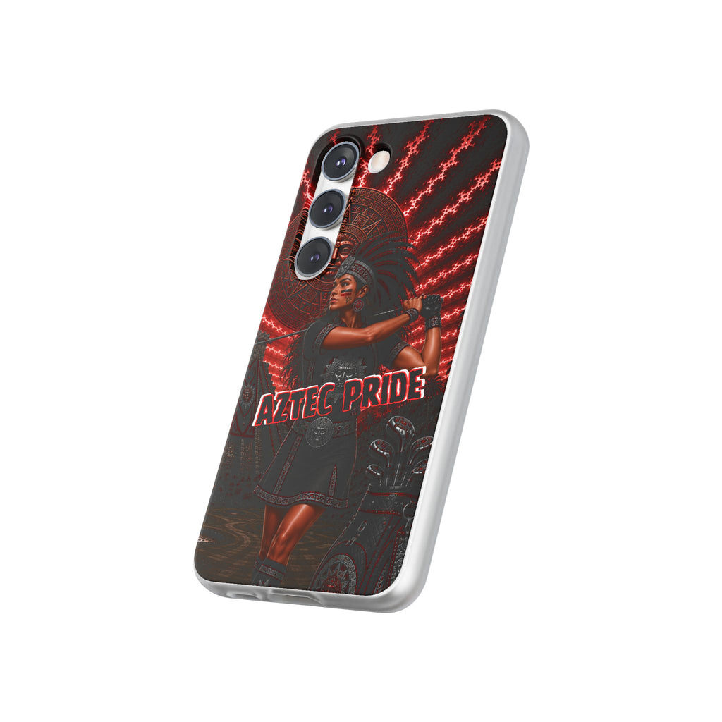 Aztec Golf Female Warrior – Flexi Phone Case (iPhone & Samsung • Clear TPU • Made & Shipped in the USA • 🚚 FREE USA Shipping • Personalized Option)