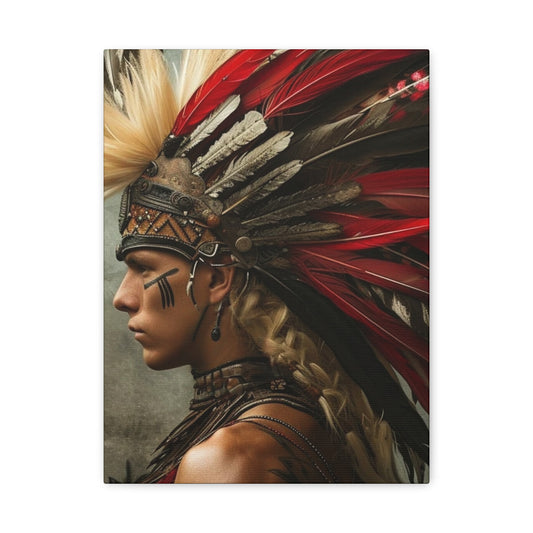 Aztec Storm Warrior – Bold Aztec Wall Art Canvas