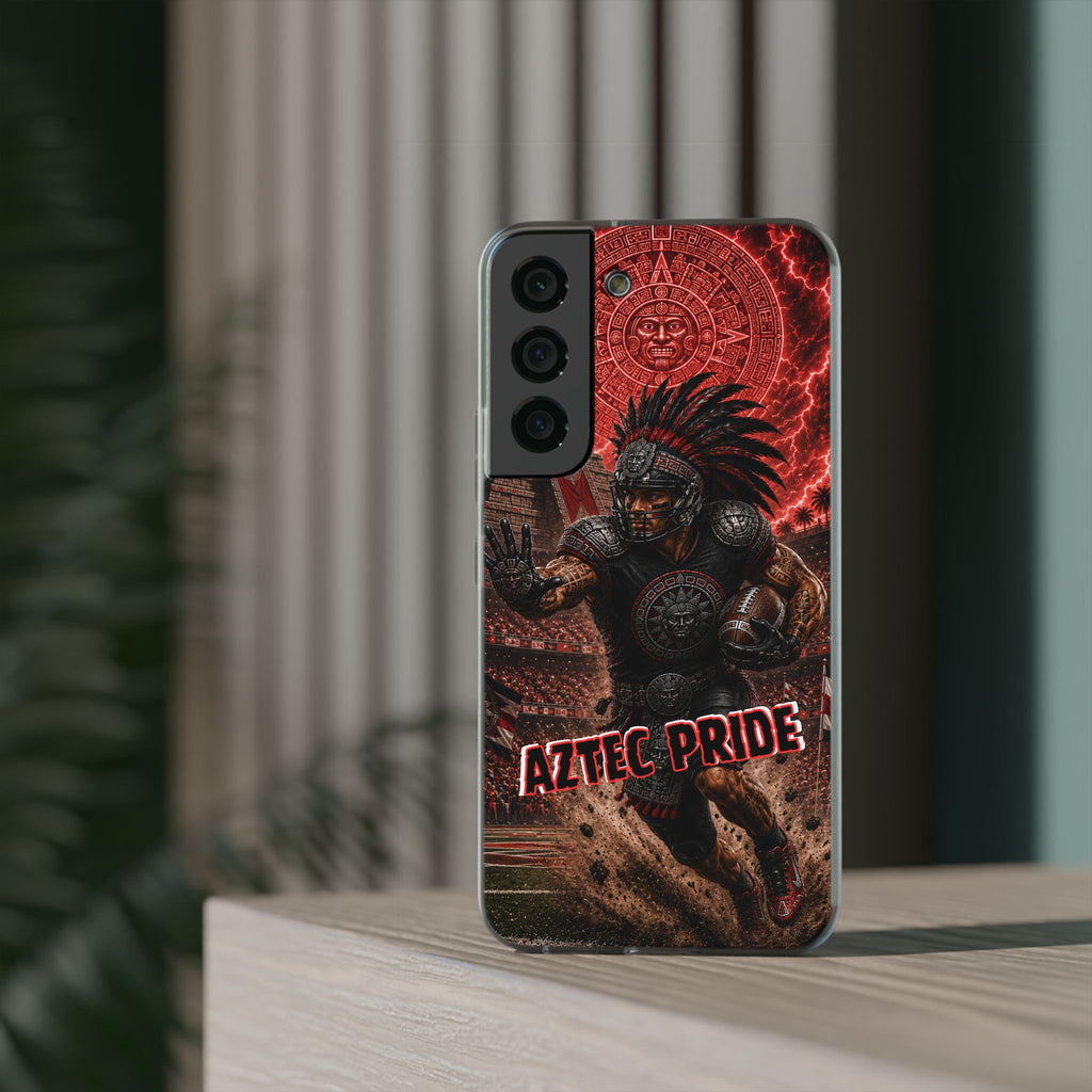 Aztec Football Warrior – Flexi Phone Case (iPhone & Samsung • Clear TPU • Made in USA • Personalized Option)