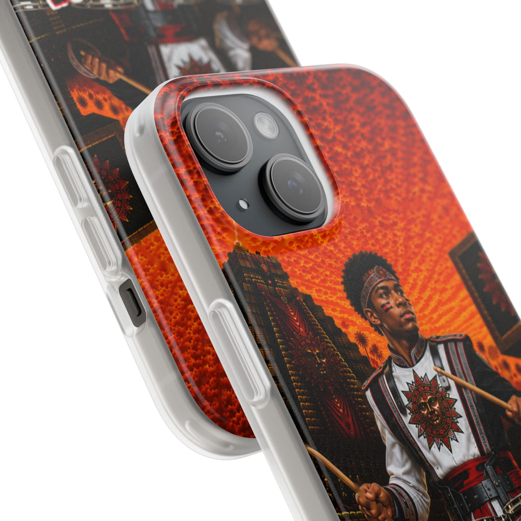 Aztec Band Warrior – Flexi Phone Case (iPhone & Samsung • Clear TPU • Made & Shipped in the USA • 🚚 FREE USA Shipping • Personalized Option)