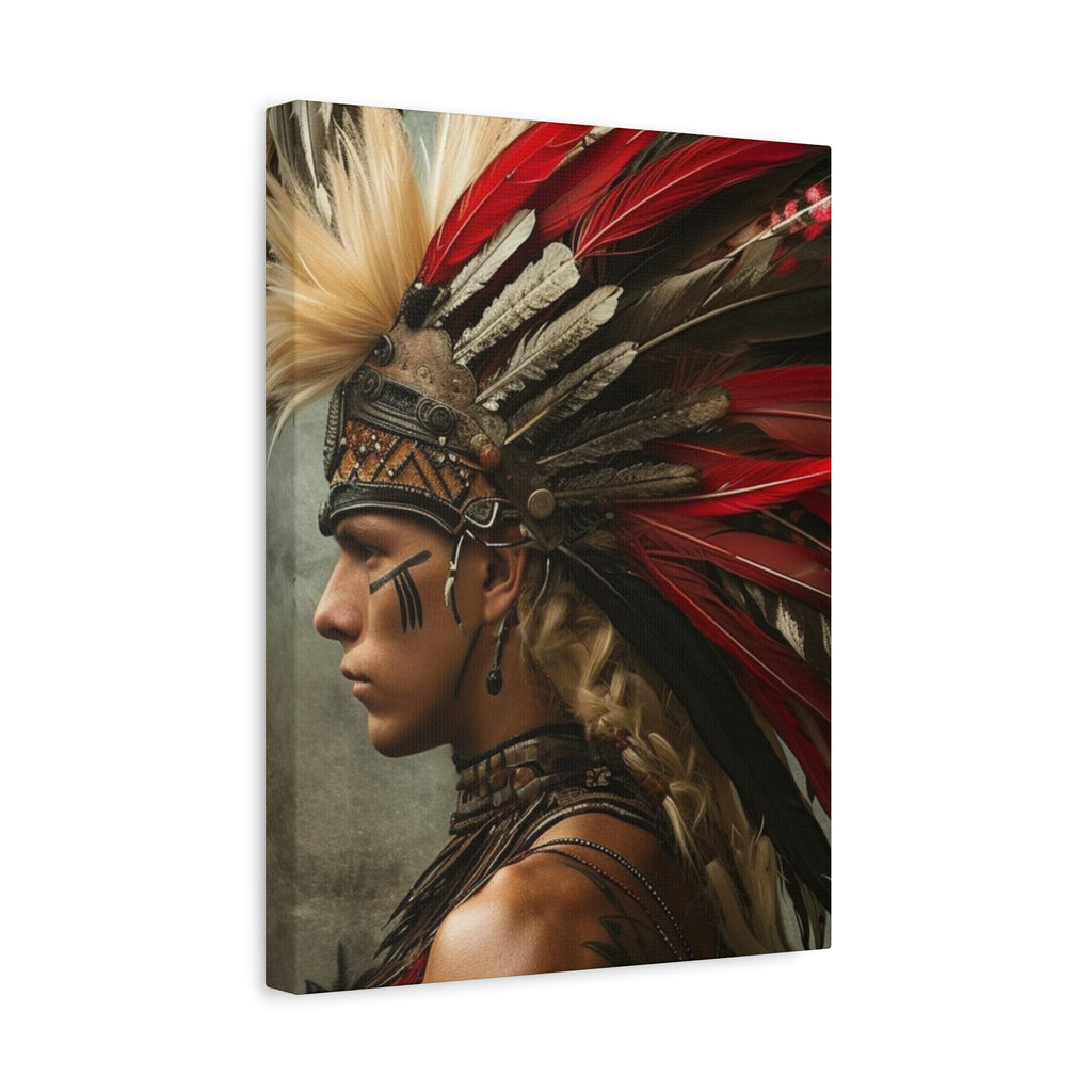 Aztec Storm Warrior – Bold Aztec Wall Art Canvas