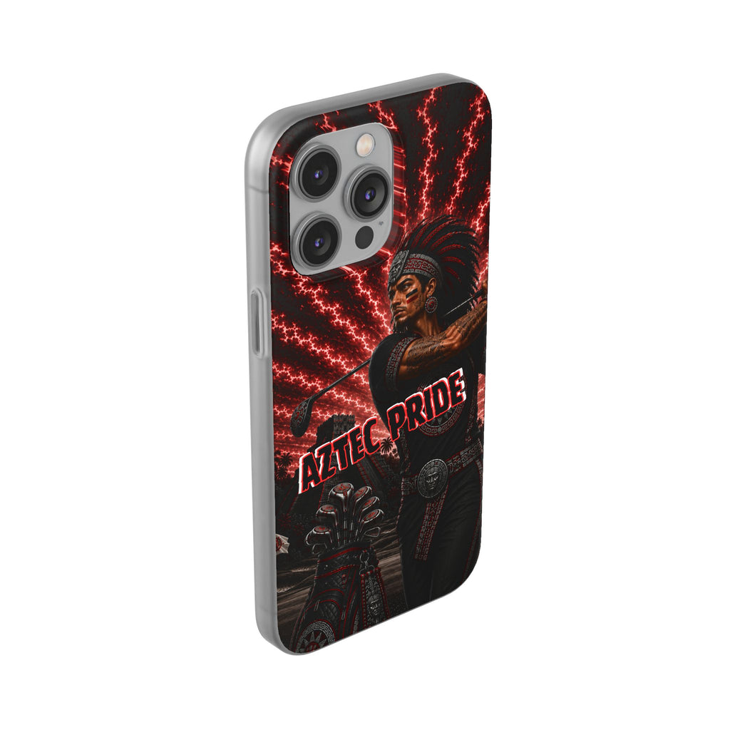 Aztec Golf Male Warrior – Flexi Phone Case (iPhone & Samsung • Clear TPU • Made & Shipped in the USA • 🚚 FREE USA Shipping • Personalized Option)