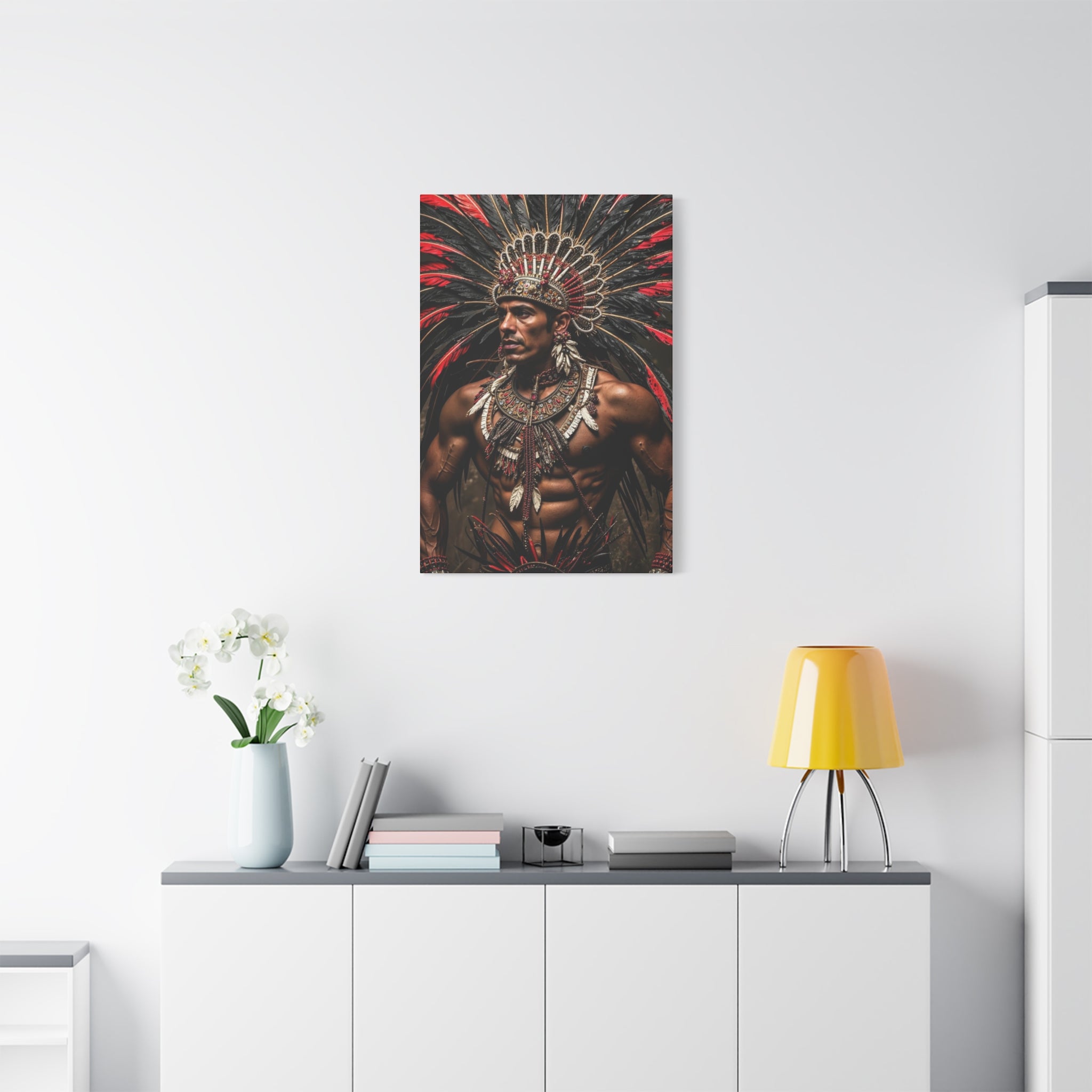 Aztec Sun Guardian – Bold Aztec Wall Art Canvas