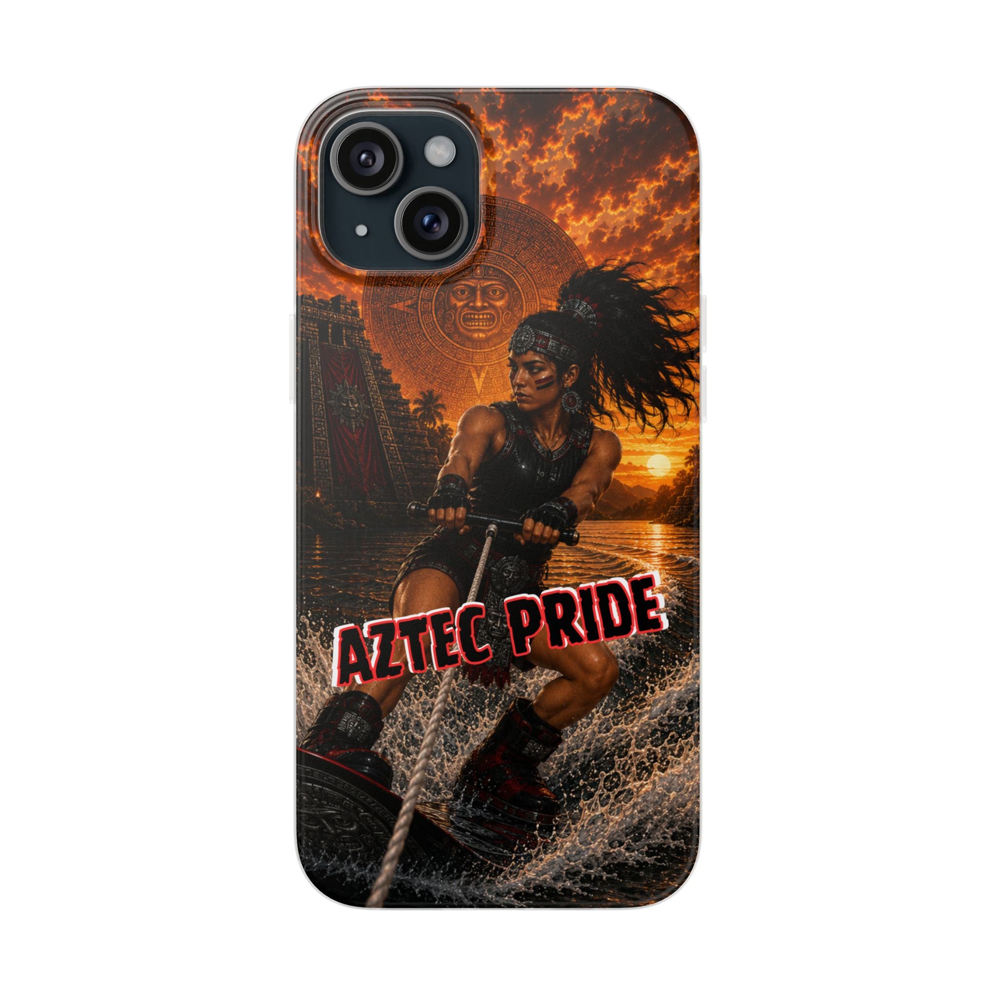Aztec Wakeboard Female Warrior – Flexi Phone Case (iPhone & Samsung • Clear TPU • Made & Shipped in the USA • 🚚 FREE USA Shipping • Personalized Option)