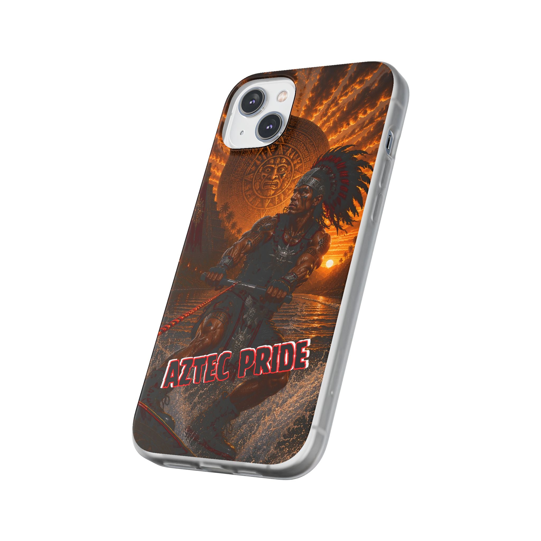 Aztec Wakeboard Male Warrior – Flexi Phone Case (iPhone & Samsung • Clear TPU • Made & Shipped in the USA • 🚚 FREE USA Shipping • Personalized Option)
